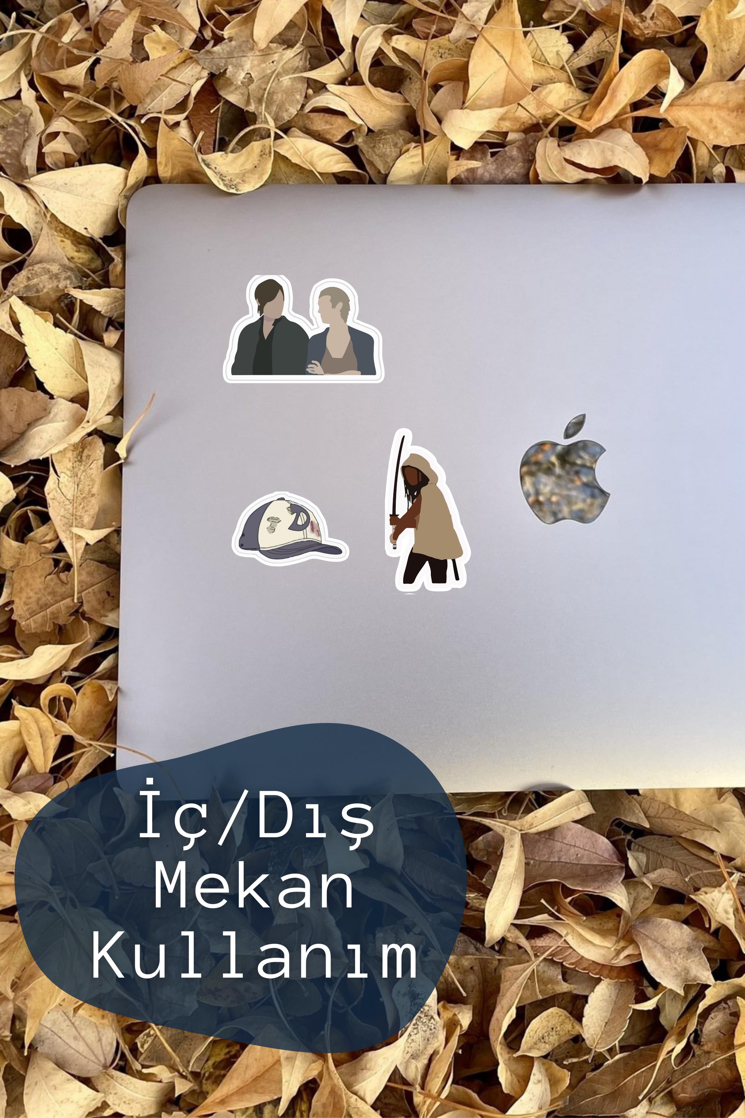 The Walking Dead Temalı Sticker ve Etiket Seti - Orta Boy - Su Geçirmez, Kalın Yapışkanlı Sticker