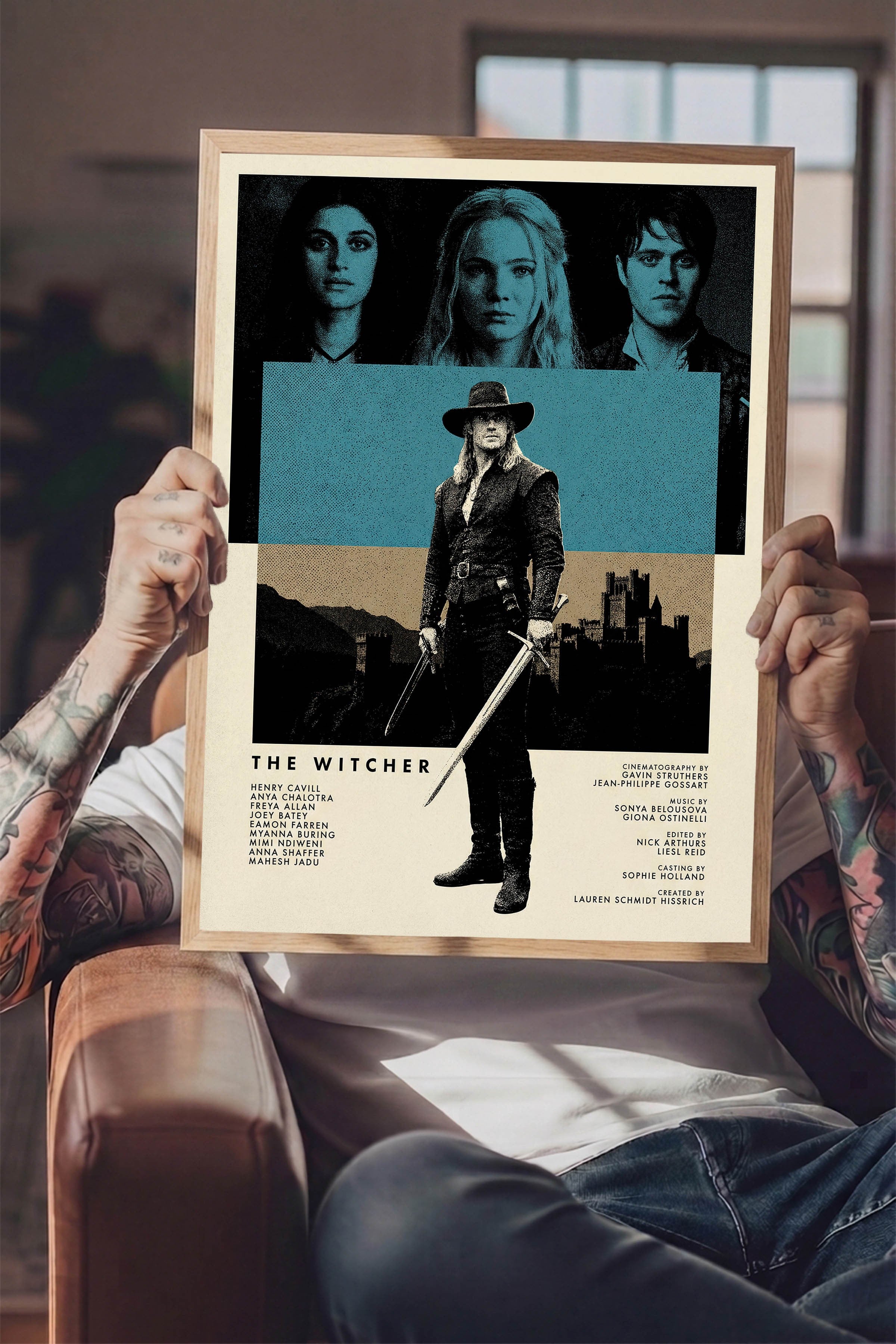 The Witcher Ahşap Çerçeveli Poster, Sinema ve Dizi Tablo, Film Dizi Afişleri NO:112786