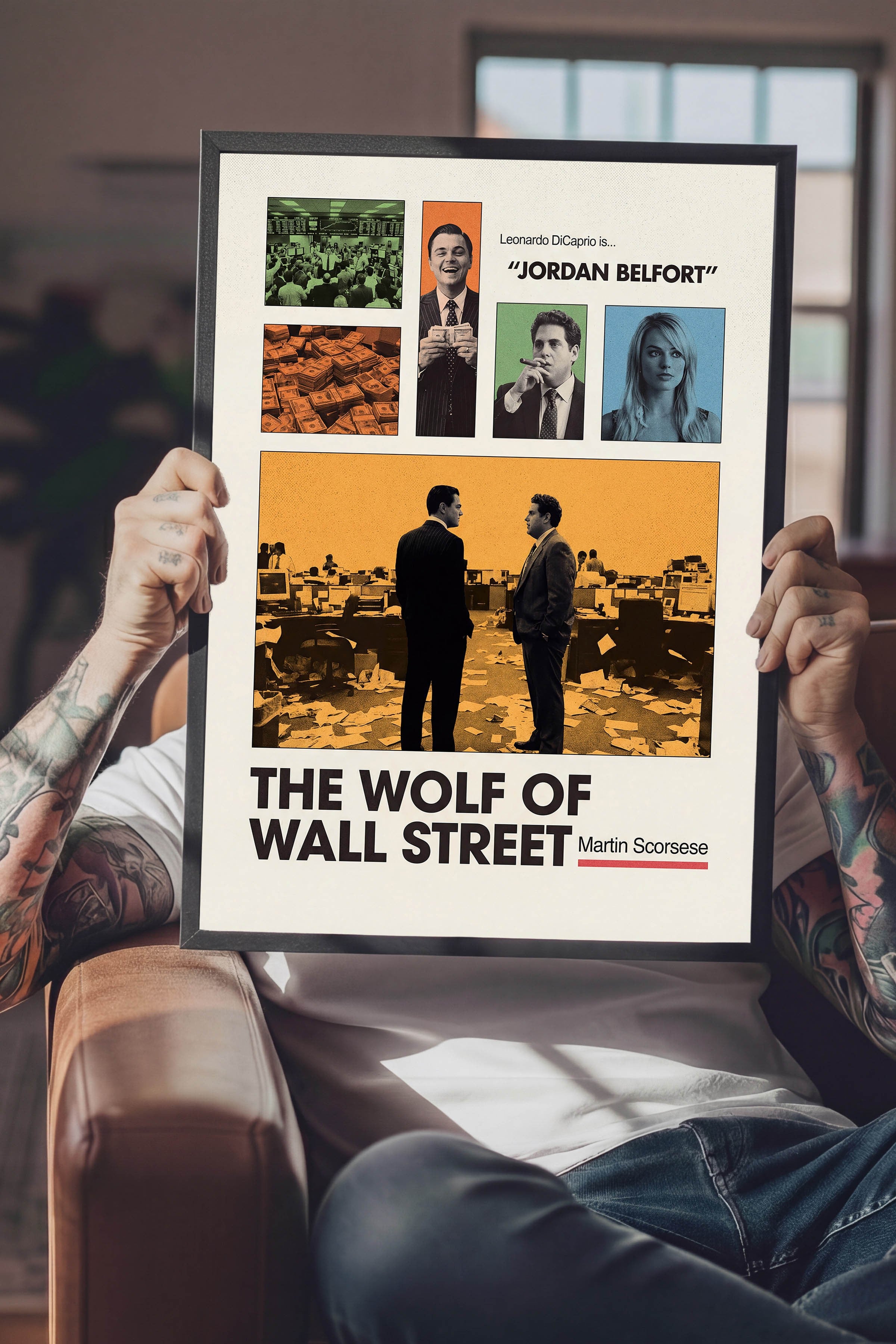 The Wolf of Wall Street Siyah Çerçeveli Poster, Sinema ve Dizi Tablo, Film Dizi Afişleri NO:112947