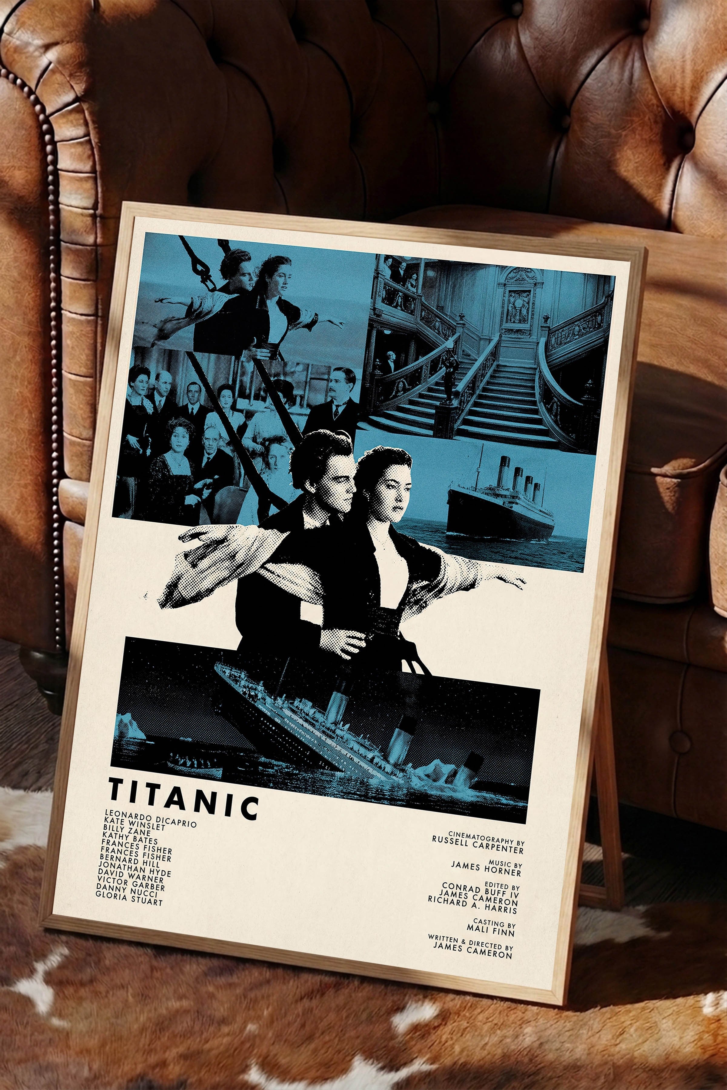 Titanic Ahşap Çerçeveli Poster, Sinema ve Dizi Tablo, Film Dizi Afişleri NO:112812