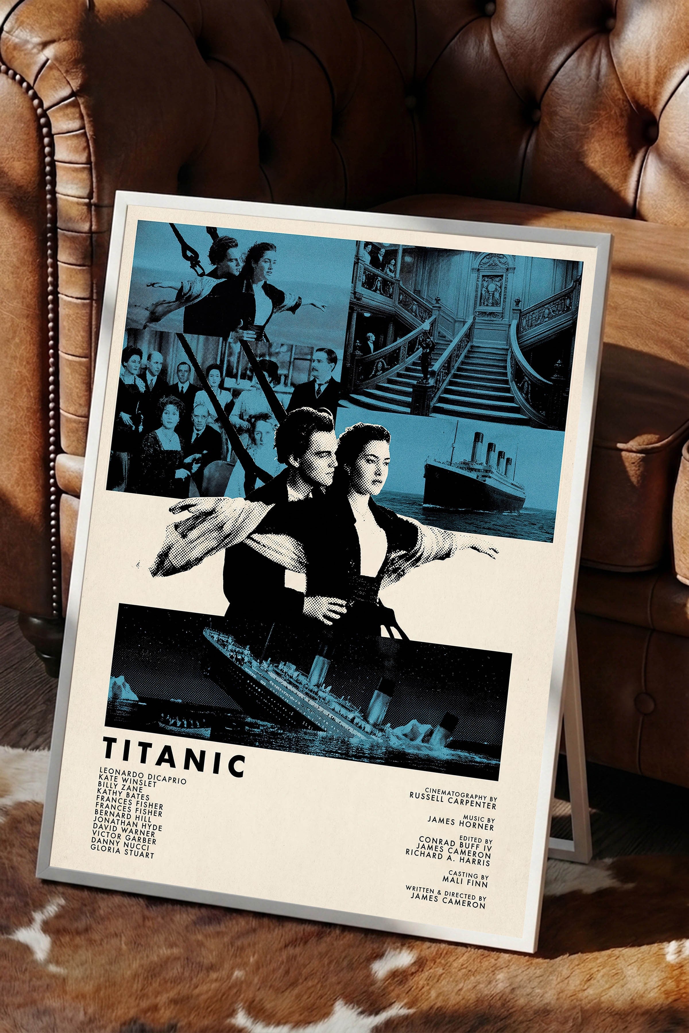 Titanic Beyaz Çerçeveli Poster, Sinema ve Dizi Tablo, Film Dizi Afişleri NO:112812