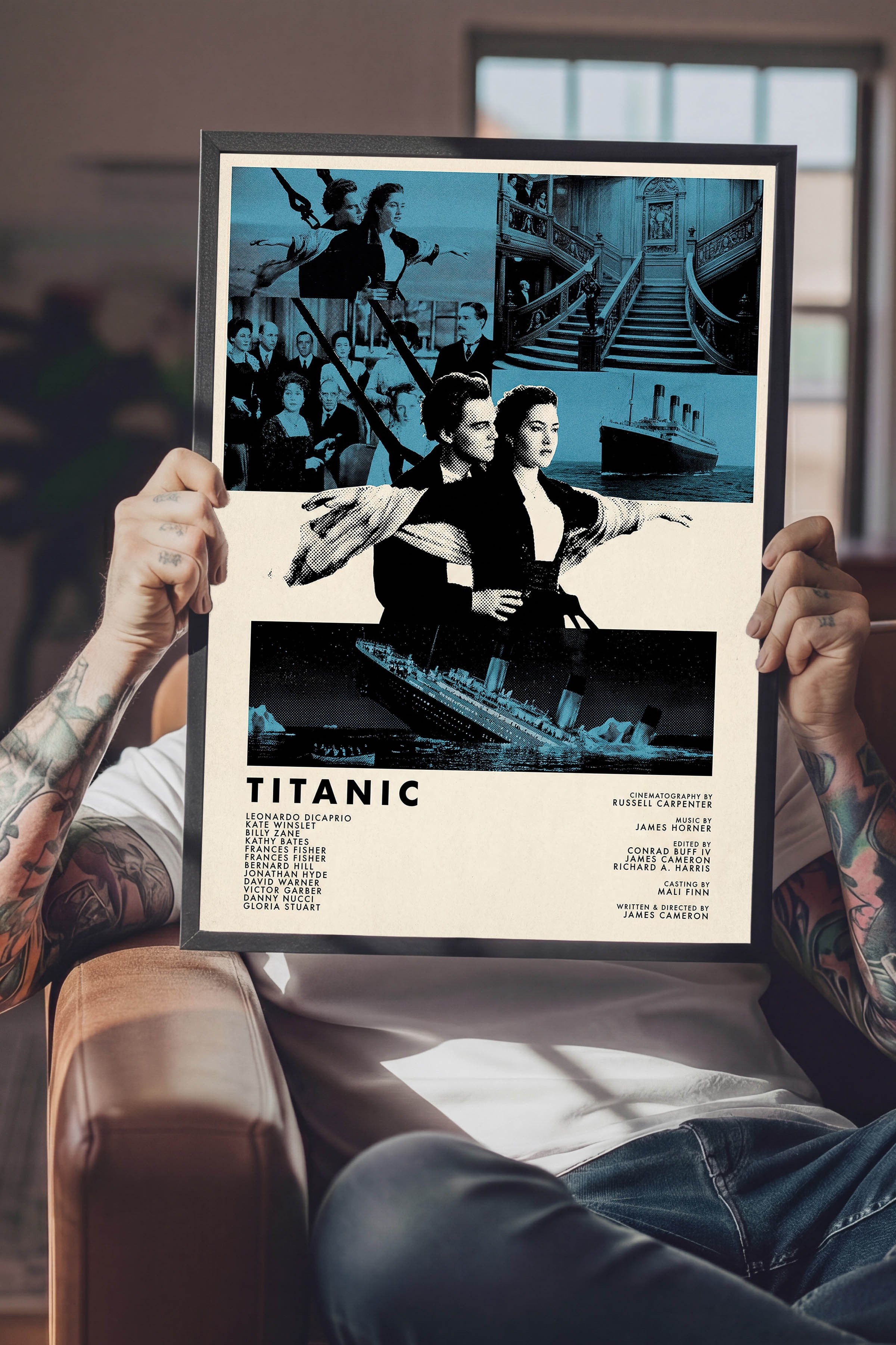 Titanic Siyah Çerçeveli Poster, Sinema ve Dizi Tablo, Film Dizi Afişleri NO:112812