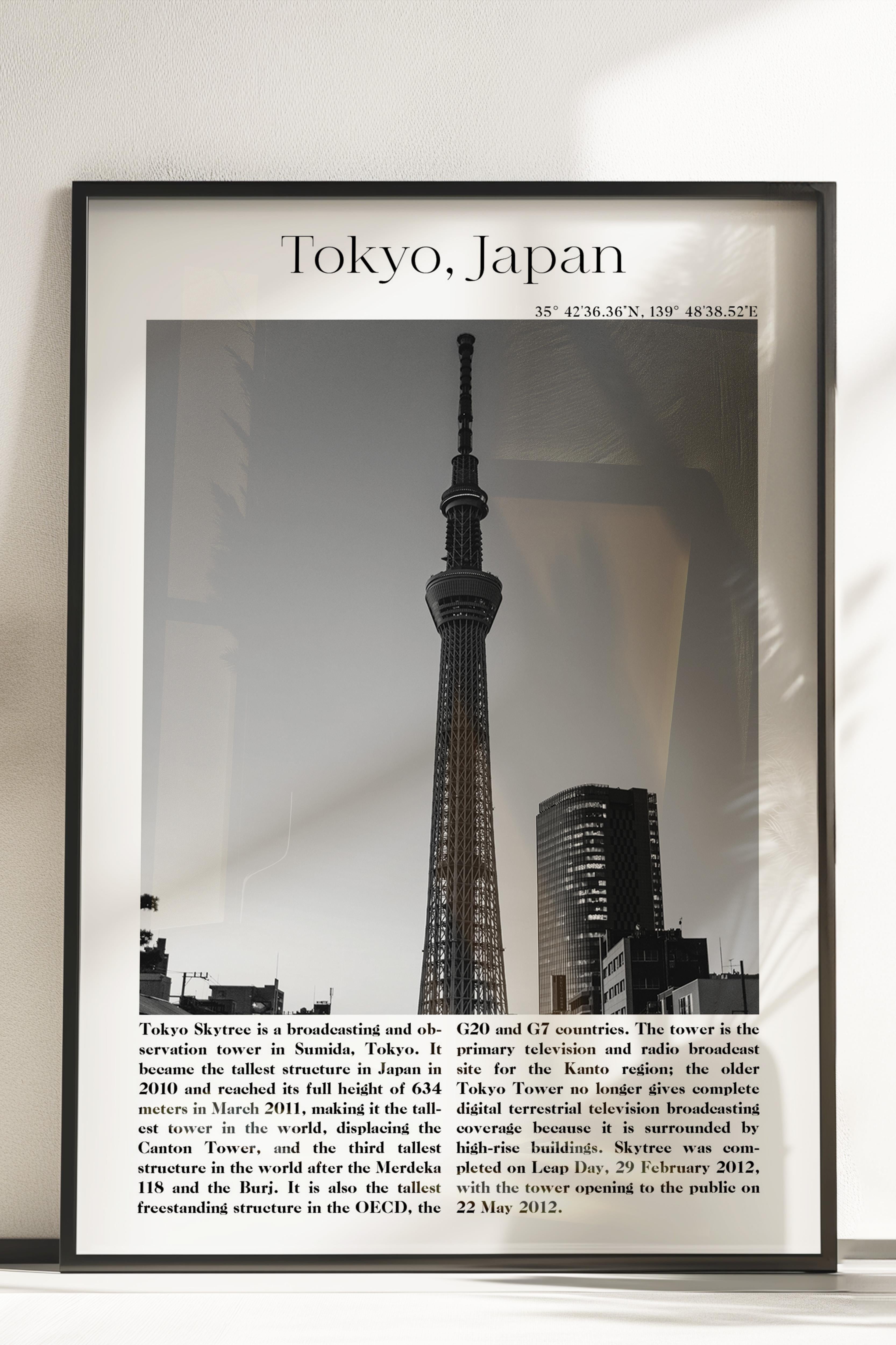 Tokyo - Japonya, Şehir Temalı Poster, Çerçevesiz Duvar Posteri, NO:30045