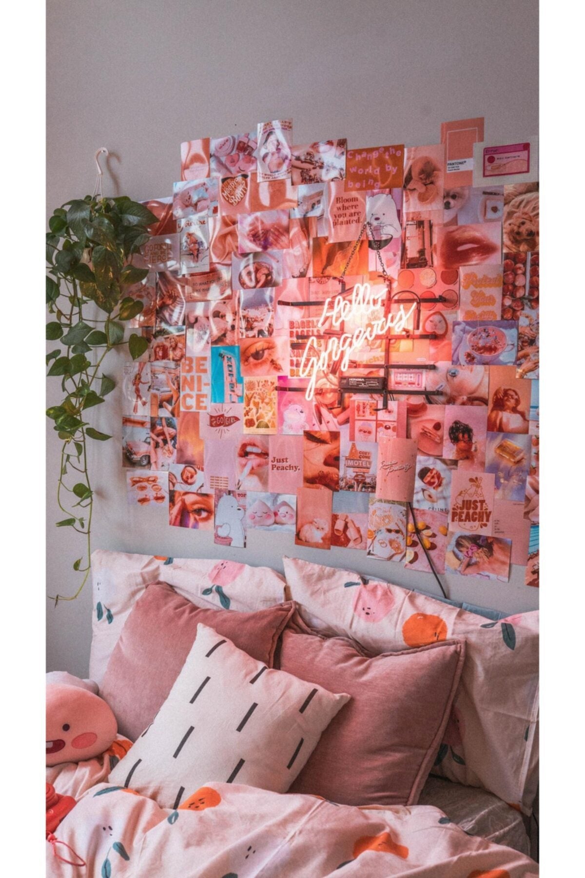 Toz Pembe Duvar Poster Seti - Arkası Yapışkanlı Kolaj Seti - 120 Adet - 10cm*15cm - Kutulu Set