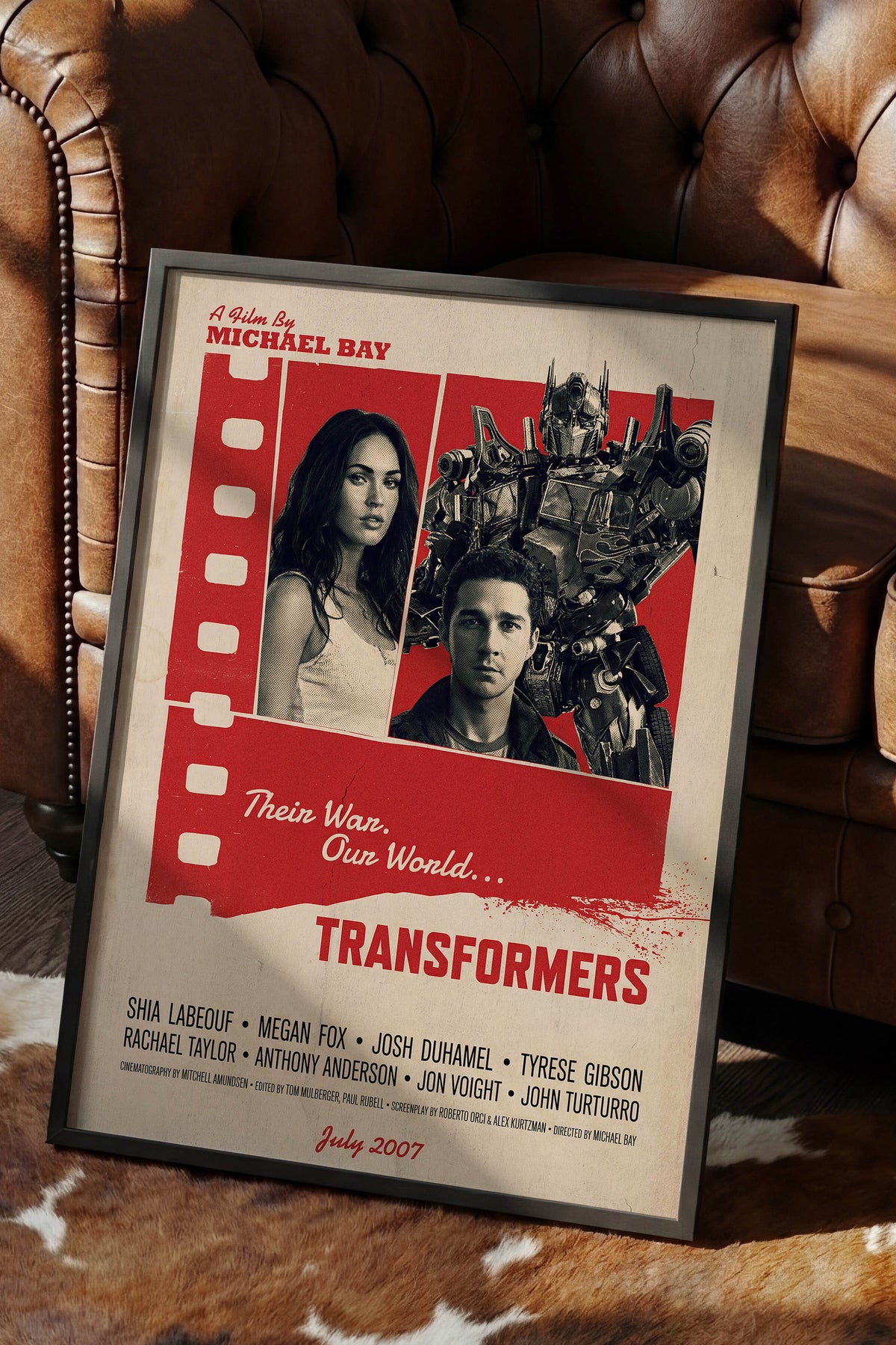 Transformers Siyah Çerçeveli Poster, Sinema ve Dizi Tablo, Film Dizi Afişleri NO:112909