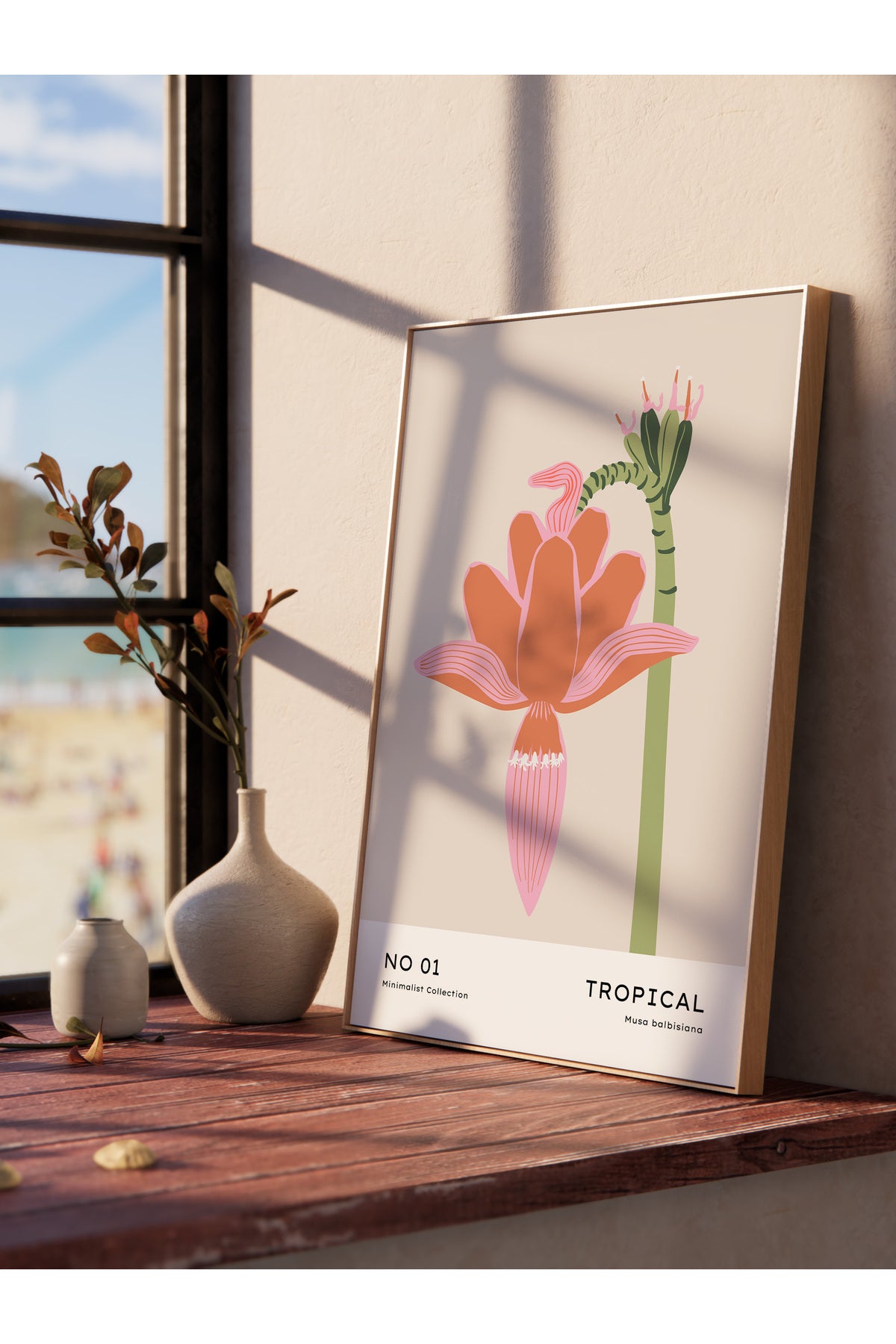 Tropikal Temalı Çerçevesiz Duvar Posteri, Estetik Poster - Salon, Mutfak ve Yatak Odası Dekoru