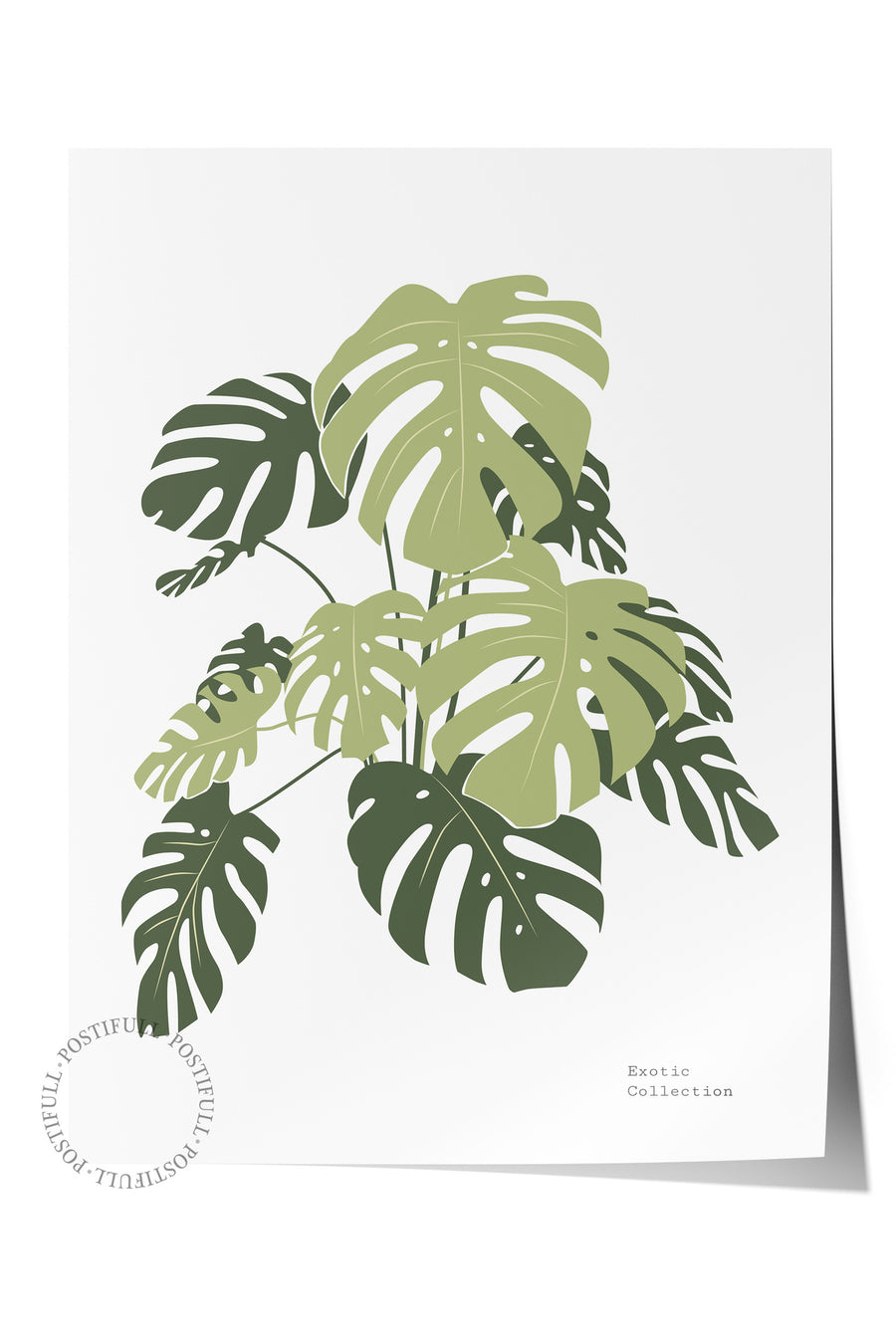 Egzotik Yaprak Deseni Tropikal İllustrasyon Çerçevesiz Poster