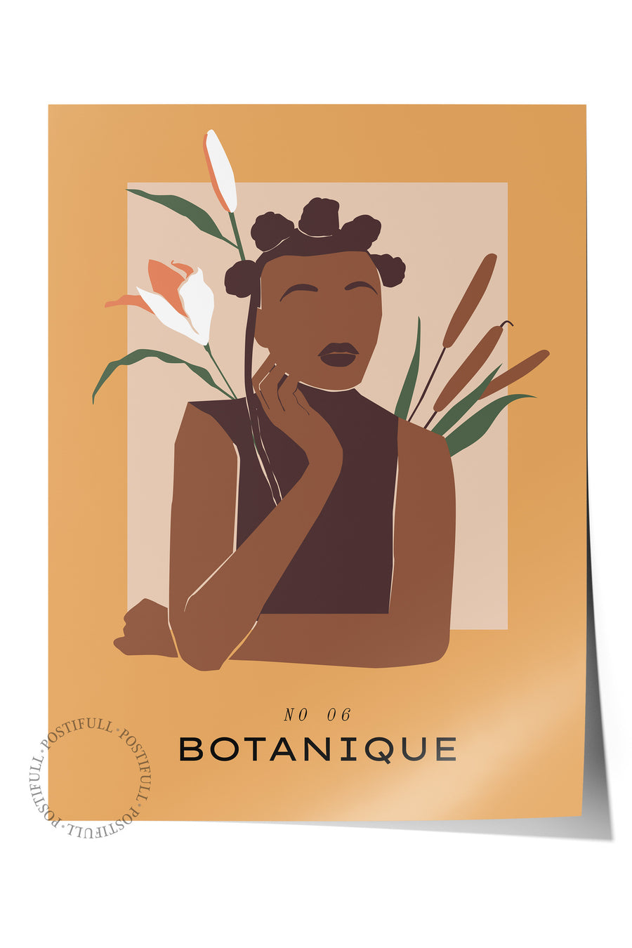 Farklı Tonlarda BOTANIQUE Tropikal İllustrasyon Çerçevesiz Poster