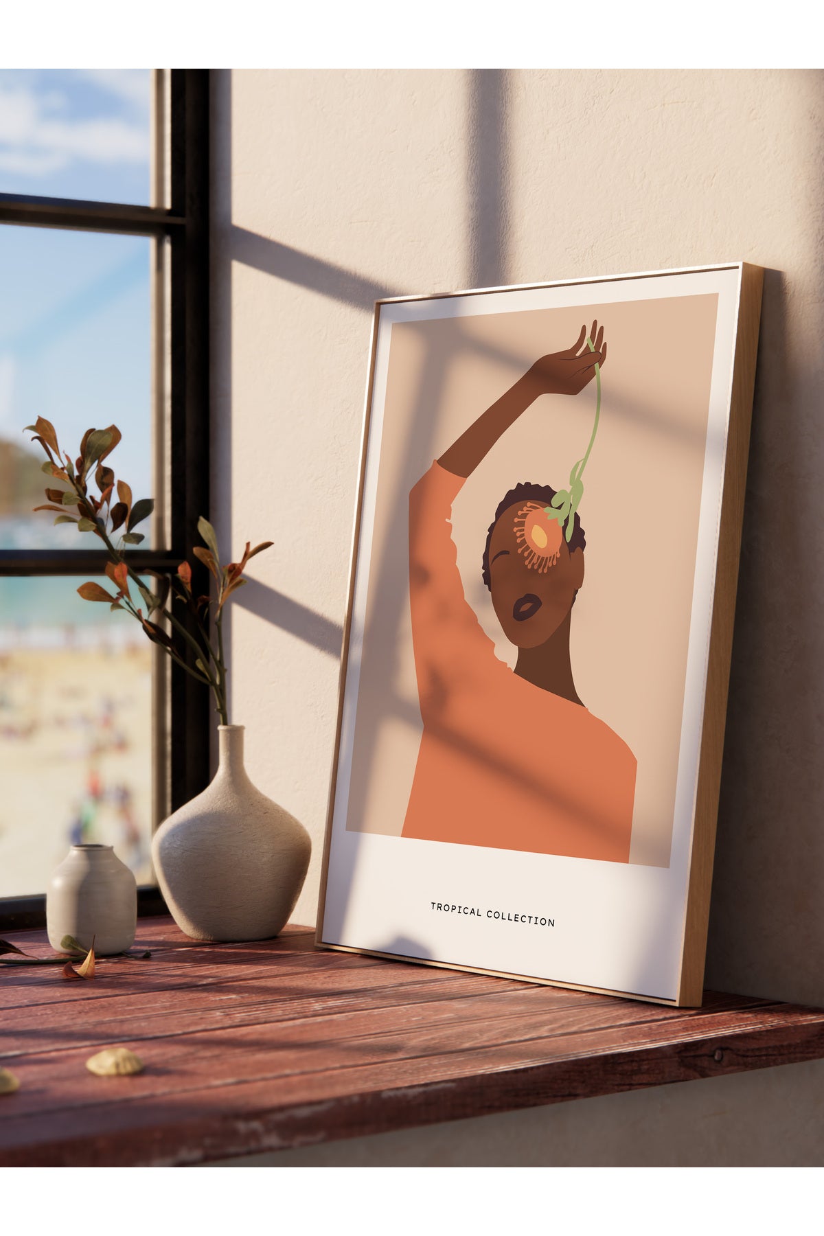 Tropikal Temalı Çerçevesiz Duvar Posteri, Estetik Poster - Salon, Mutfak ve Yatak Odası Dekoru