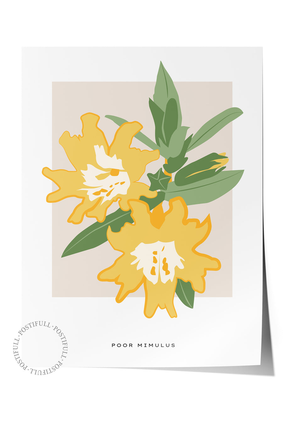 Poor Mimulus Tropikal İllustrasyon Çerçevesiz Poster