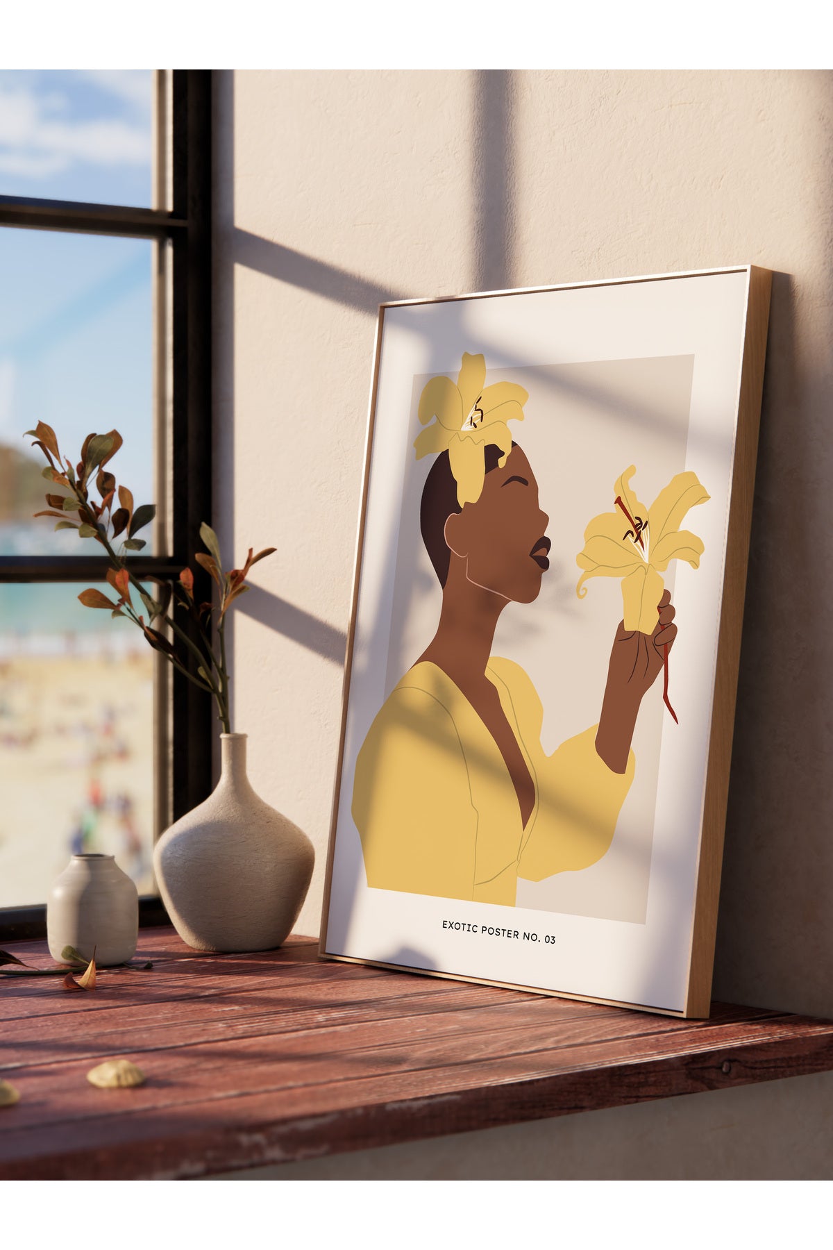 Tropikal Temalı Çerçevesiz Duvar Posteri, Estetik Poster - Salon, Mutfak ve Yatak Odası Dekoru