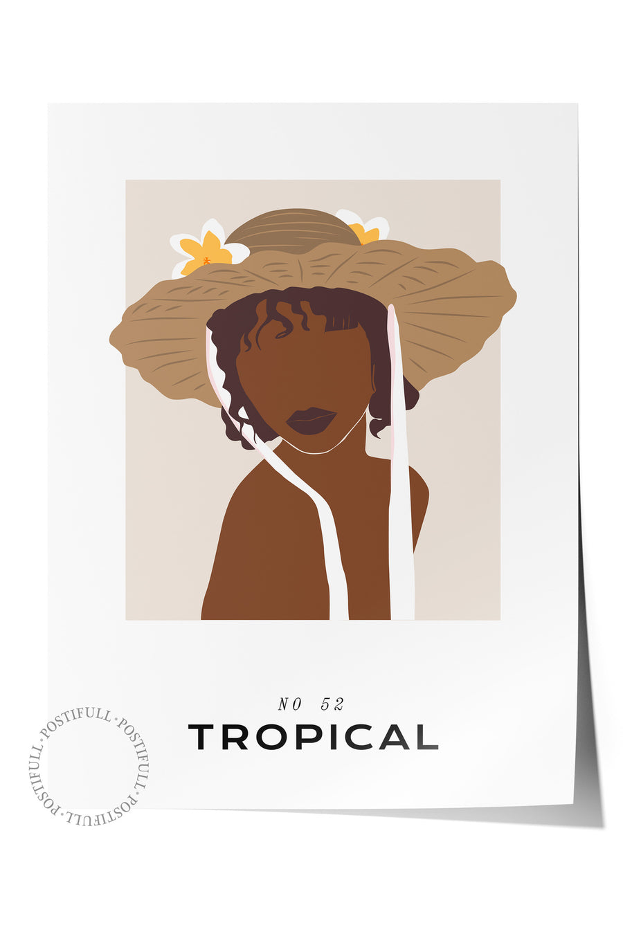 Farklı Tonlarda TROPICAL Tropikal İllustrasyon Çerçevesiz Poster