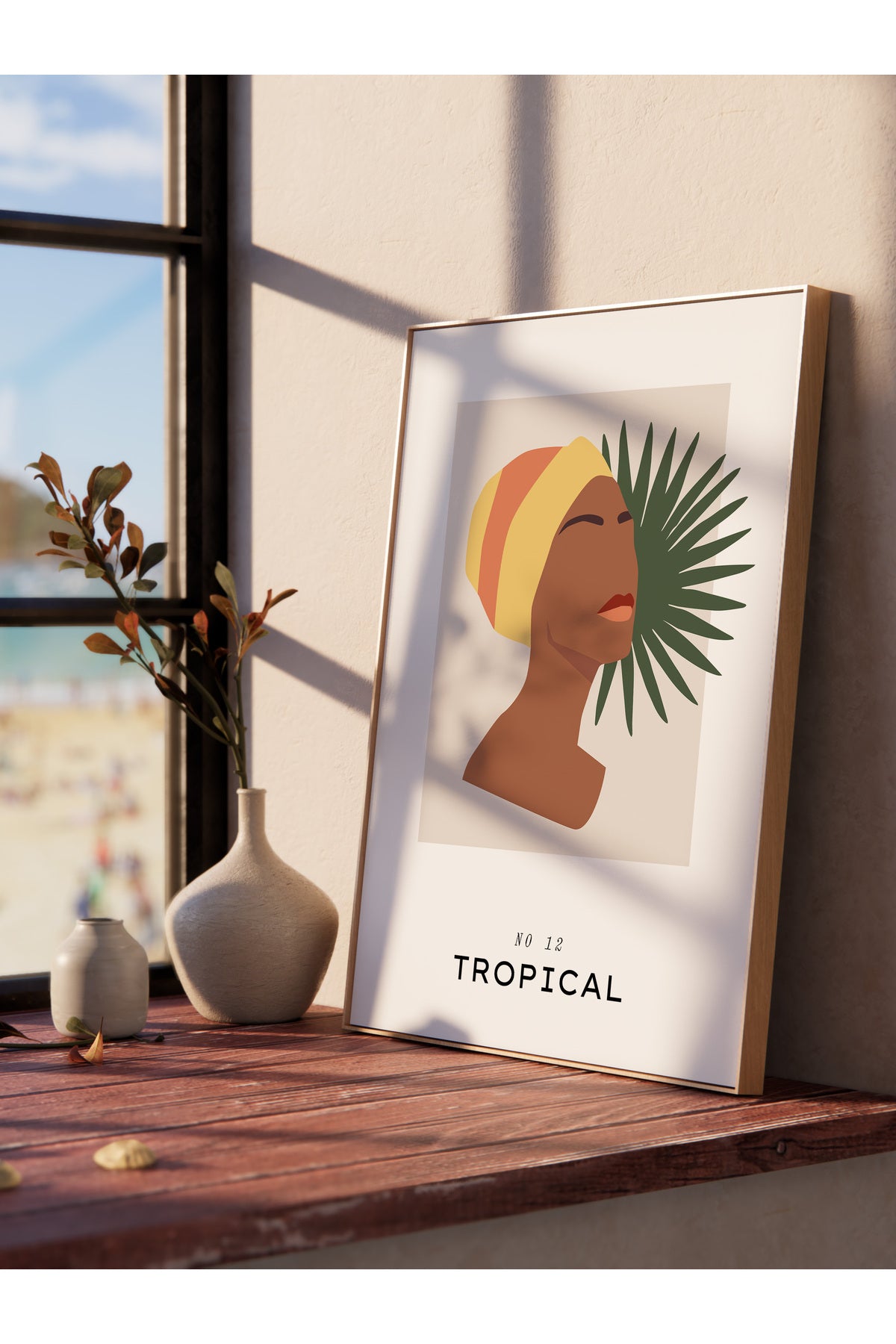 Tropikal Temalı Çerçevesiz Duvar Posteri, Estetik Poster - Salon, Mutfak ve Yatak Odası Dekoru