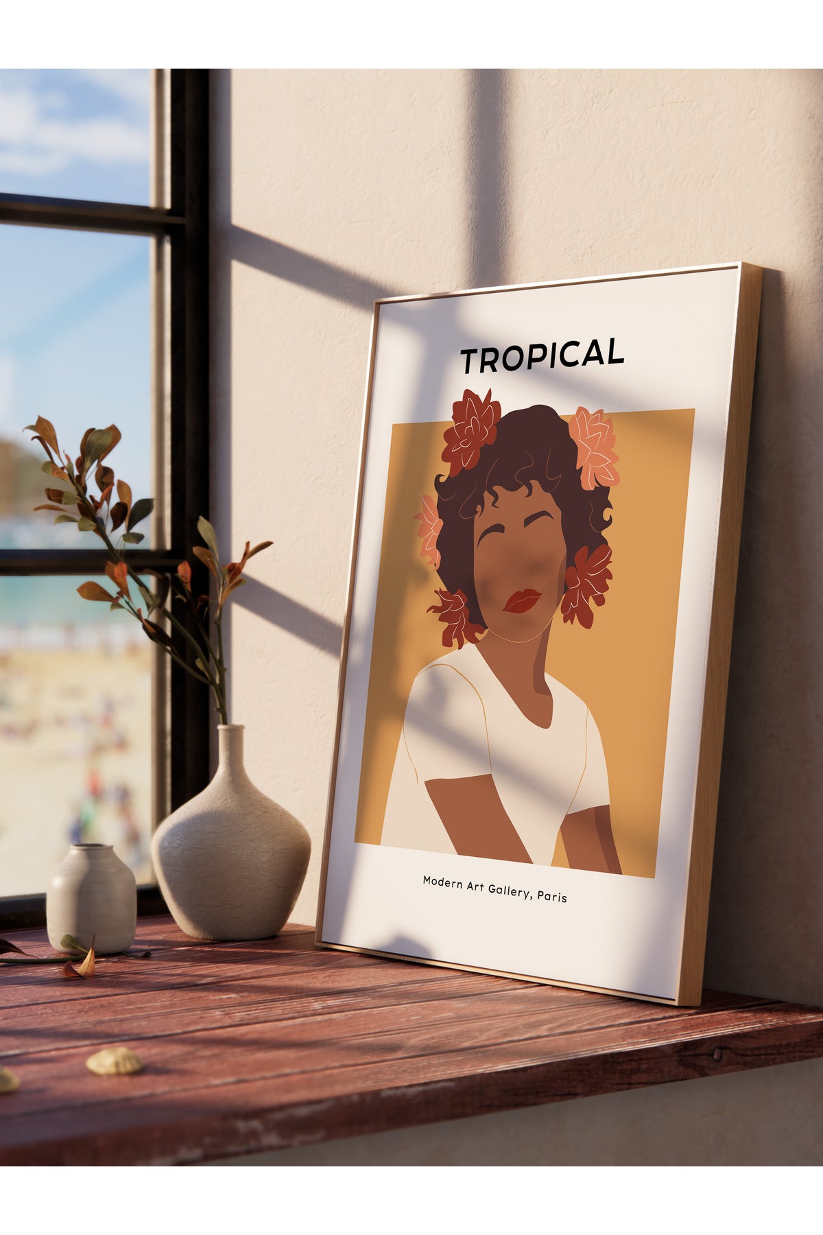 Tropikal Temalı Çerçevesiz Duvar Posteri, Estetik Poster - Salon, Mutfak ve Yatak Odası Dekoru
