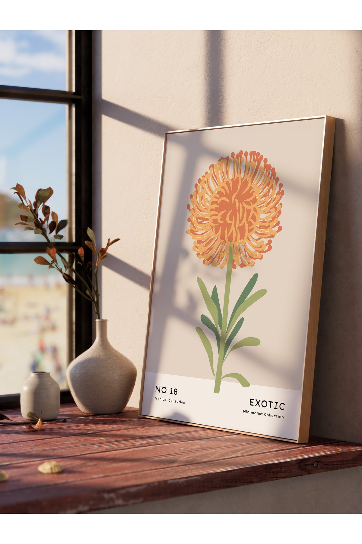 Tropikal Temalı Çerçevesiz Duvar Posteri, Estetik Poster - Salon, Mutfak ve Yatak Odası Dekoru