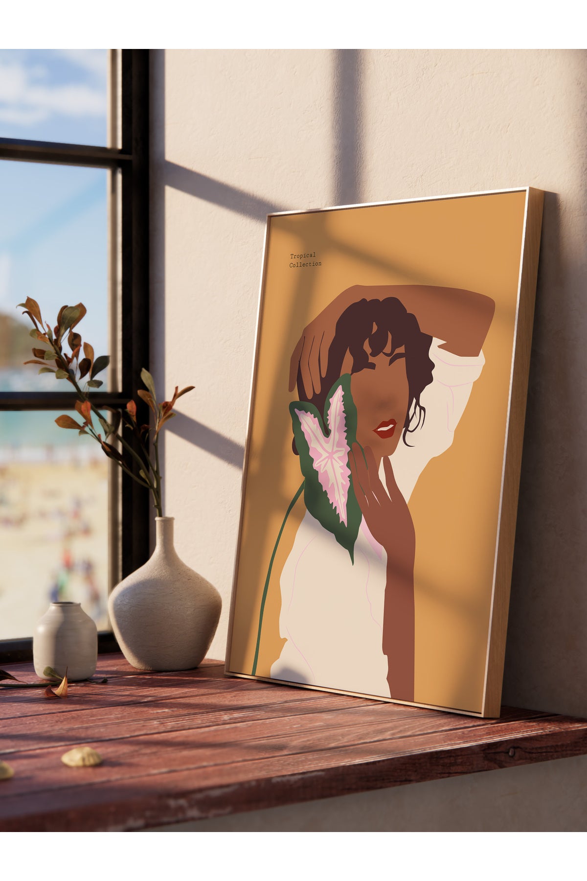 Tropikal Temalı Çerçevesiz Duvar Posteri, Estetik Poster - Salon, Mutfak ve Yatak Odası Dekoru