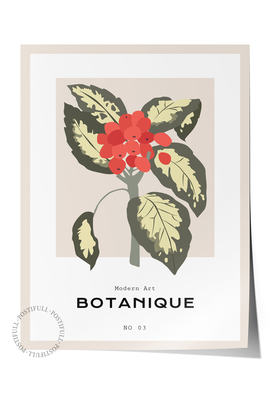 Farklı Tonlarda BOTANIQUE Tropikal İllustrasyon Çerçevesiz Poster