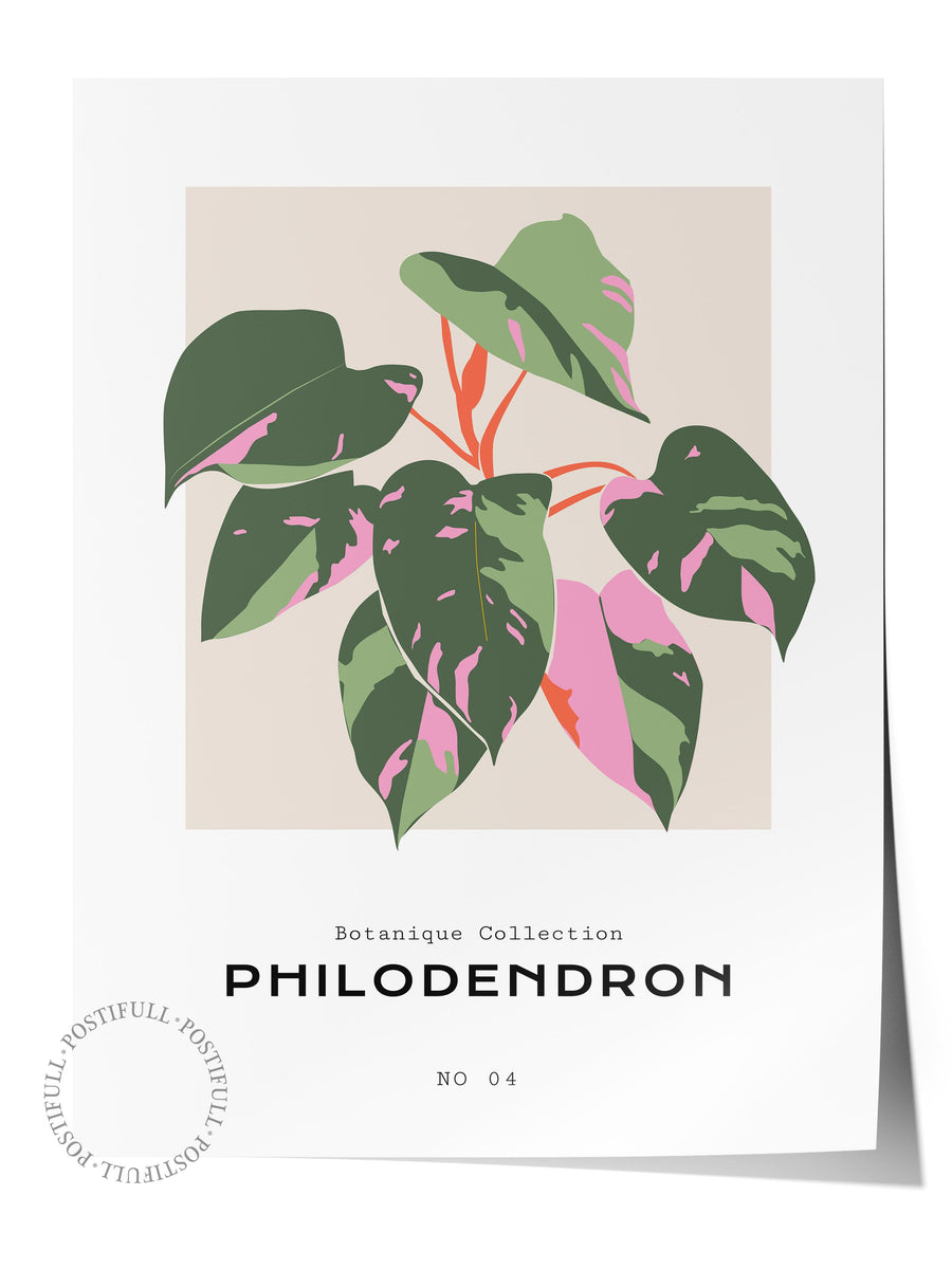 PHILODENDRON Tropikal İllustrasyon Çerçevesiz Poster