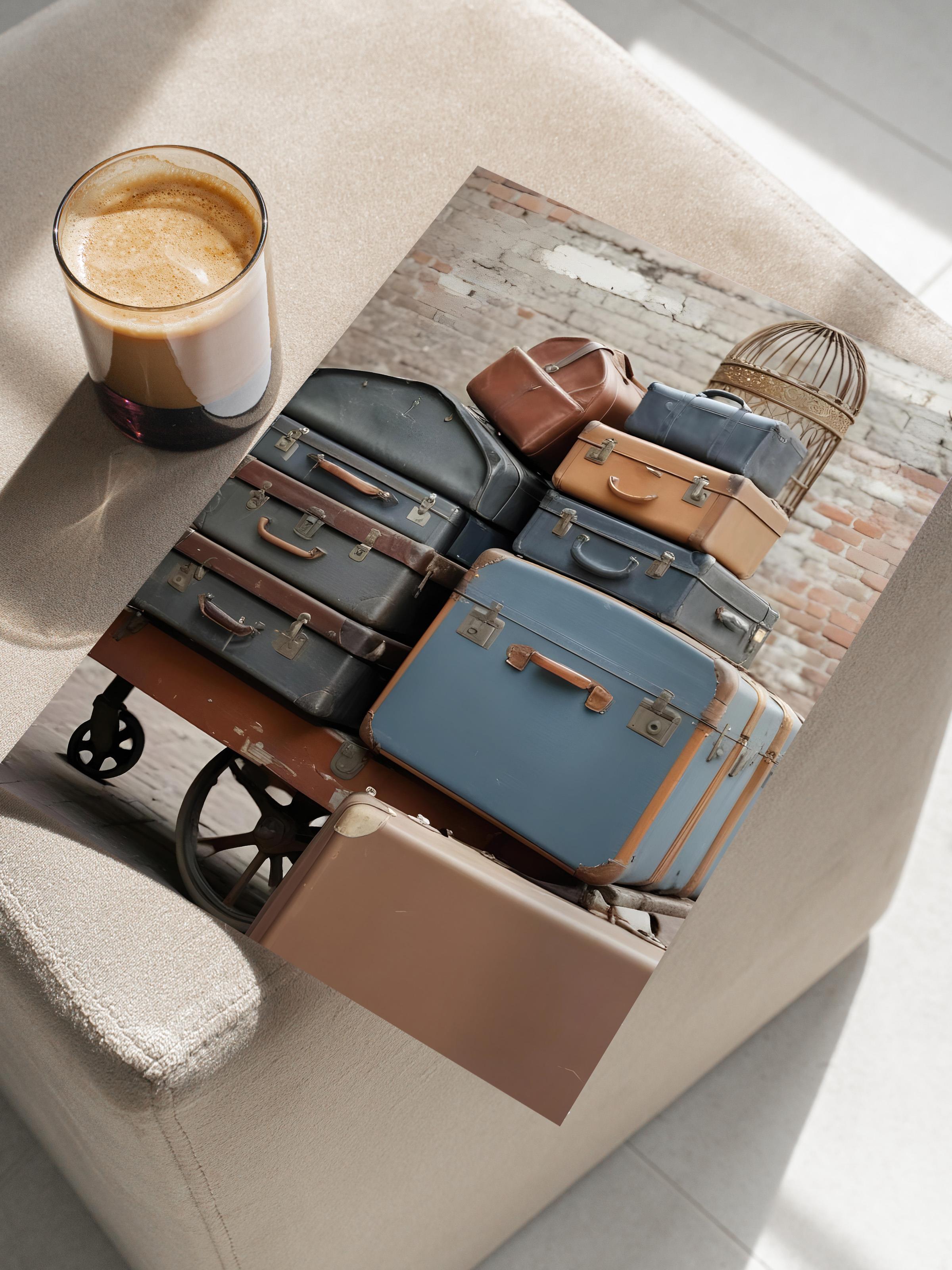 Trunk Trolley Poster, Çerçevesiz Duvar Posteri, Dikey Duvar Tablosu Comfort Serisi NO:108285