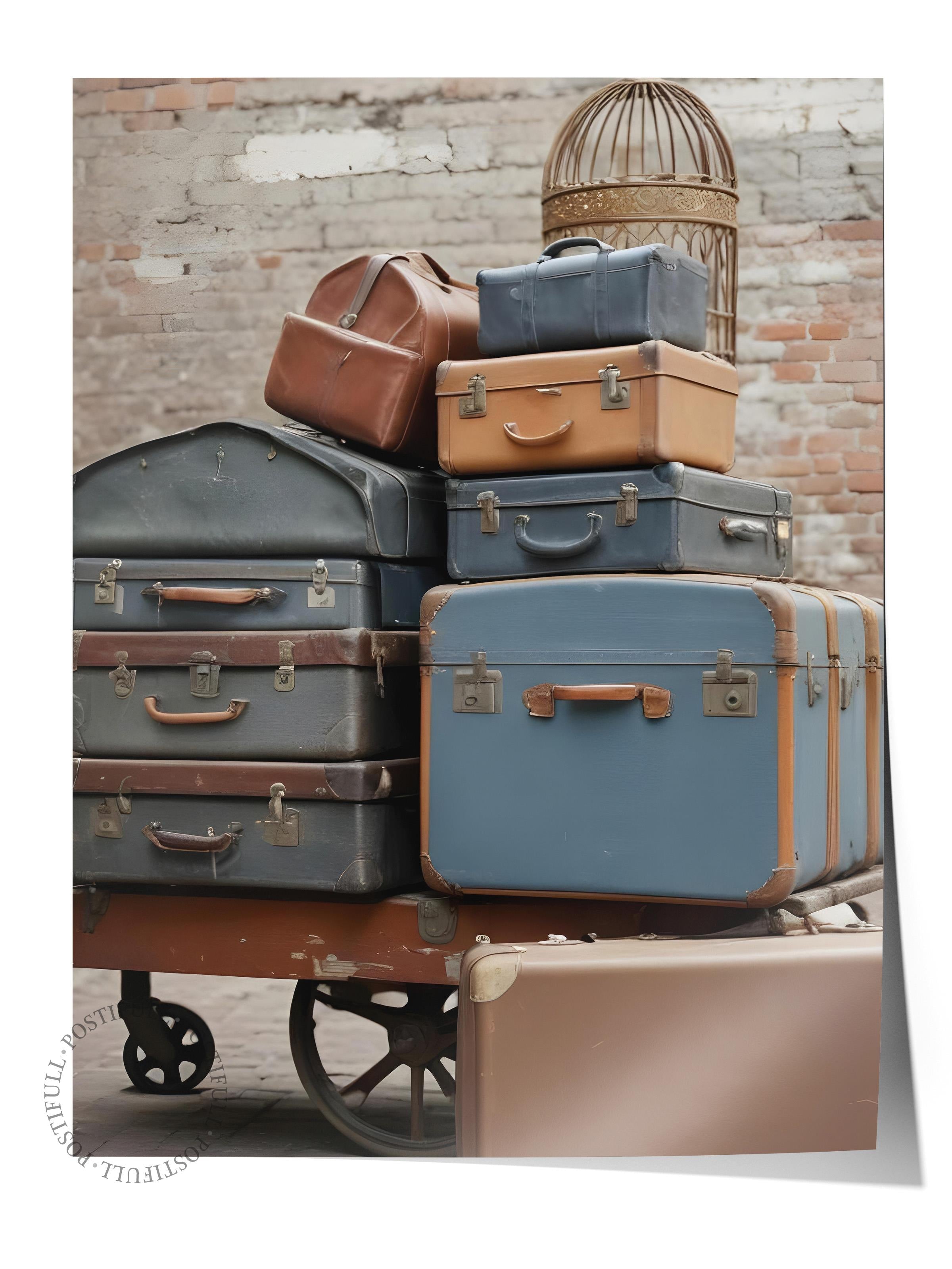 Trunk Trolley Poster, Çerçevesiz Duvar Posteri, Dikey Duvar Tablosu Comfort Serisi NO:108285