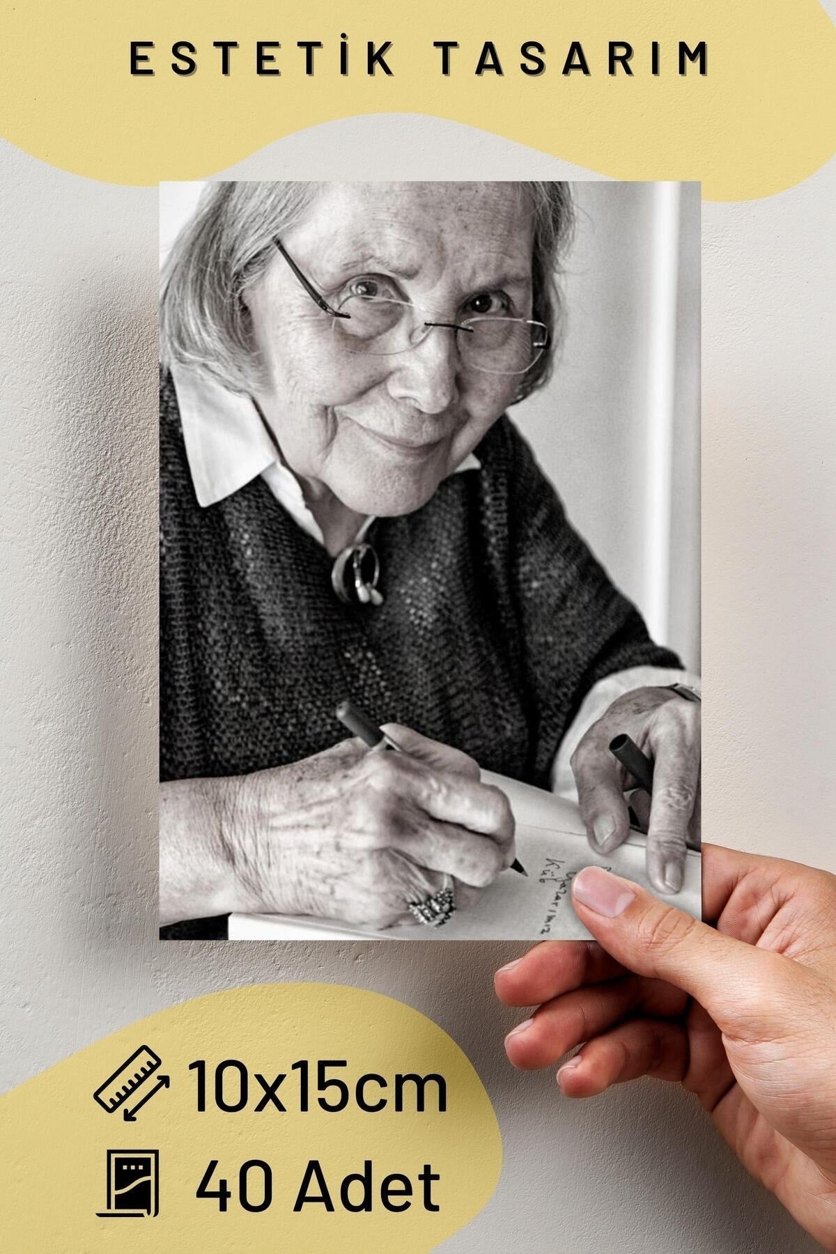 Türk Yazarlar Kolaj Seti, Poster Seti, Yazarlar Duvar Posteri Bant Hediyeli - 40 Adet 10*15cm