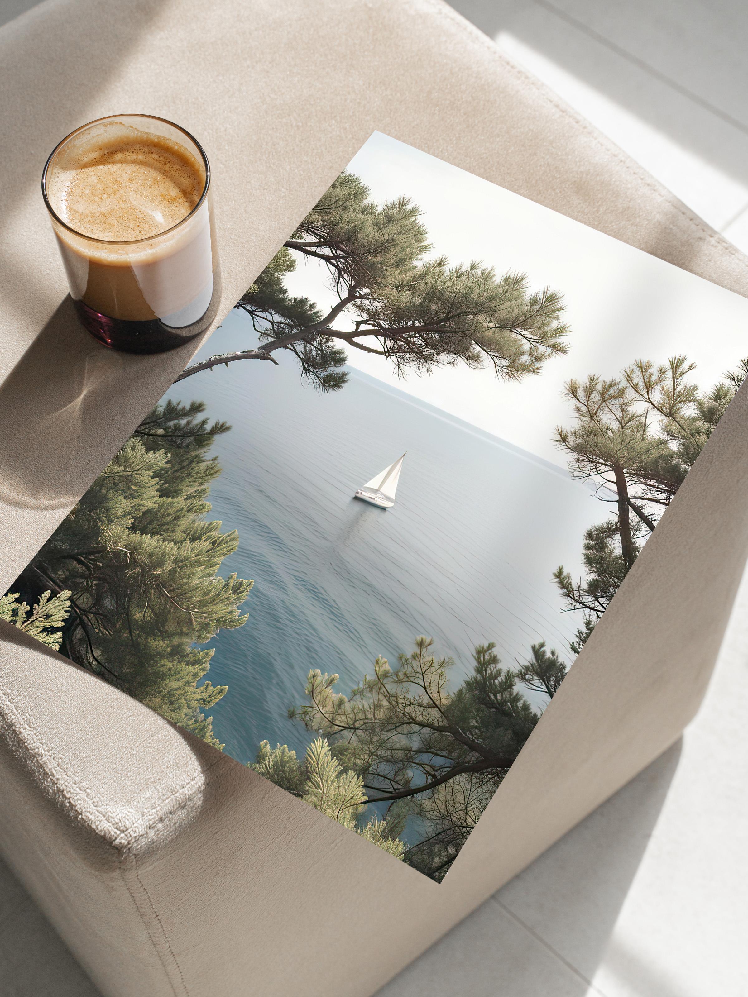 Tuscany Boat Poster, Çerçevesiz Duvar Posteri, Dikey Duvar Tablosu Comfort Serisi NO:108321