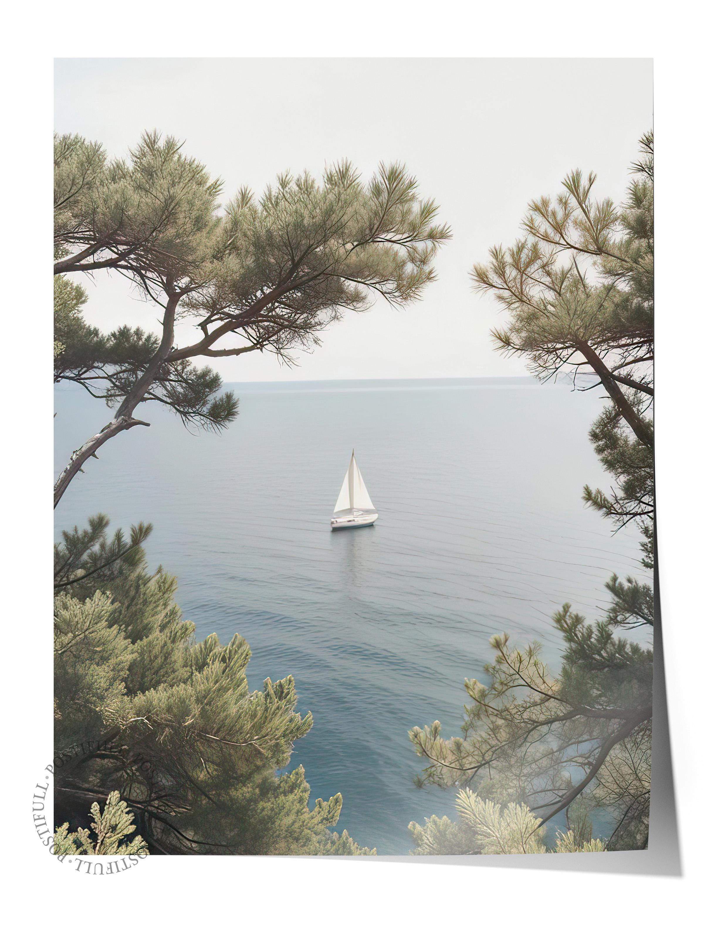 Tuscany Boat Poster, Çerçevesiz Duvar Posteri, Dikey Duvar Tablosu Comfort Serisi NO:108321