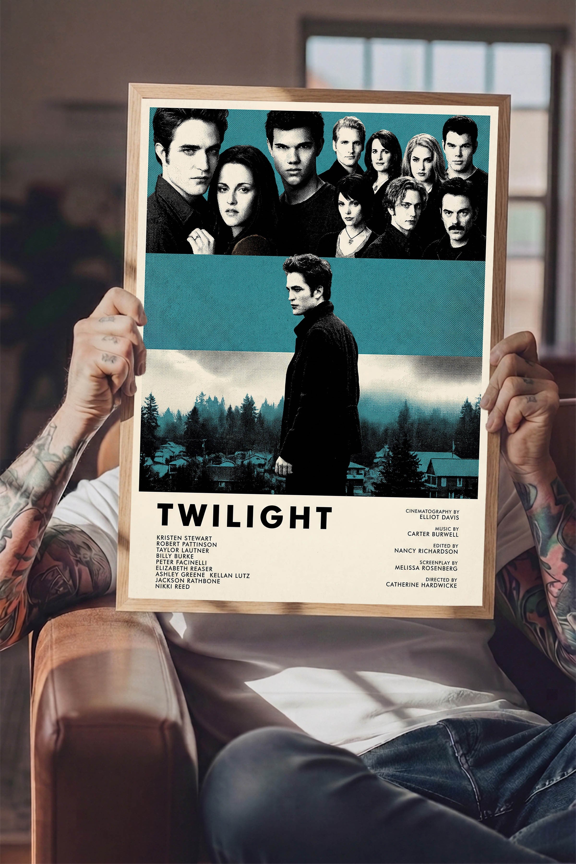 Twilight Ahşap Çerçeveli Poster, Sinema ve Dizi Tablo, Film Dizi Afişleri NO:112816