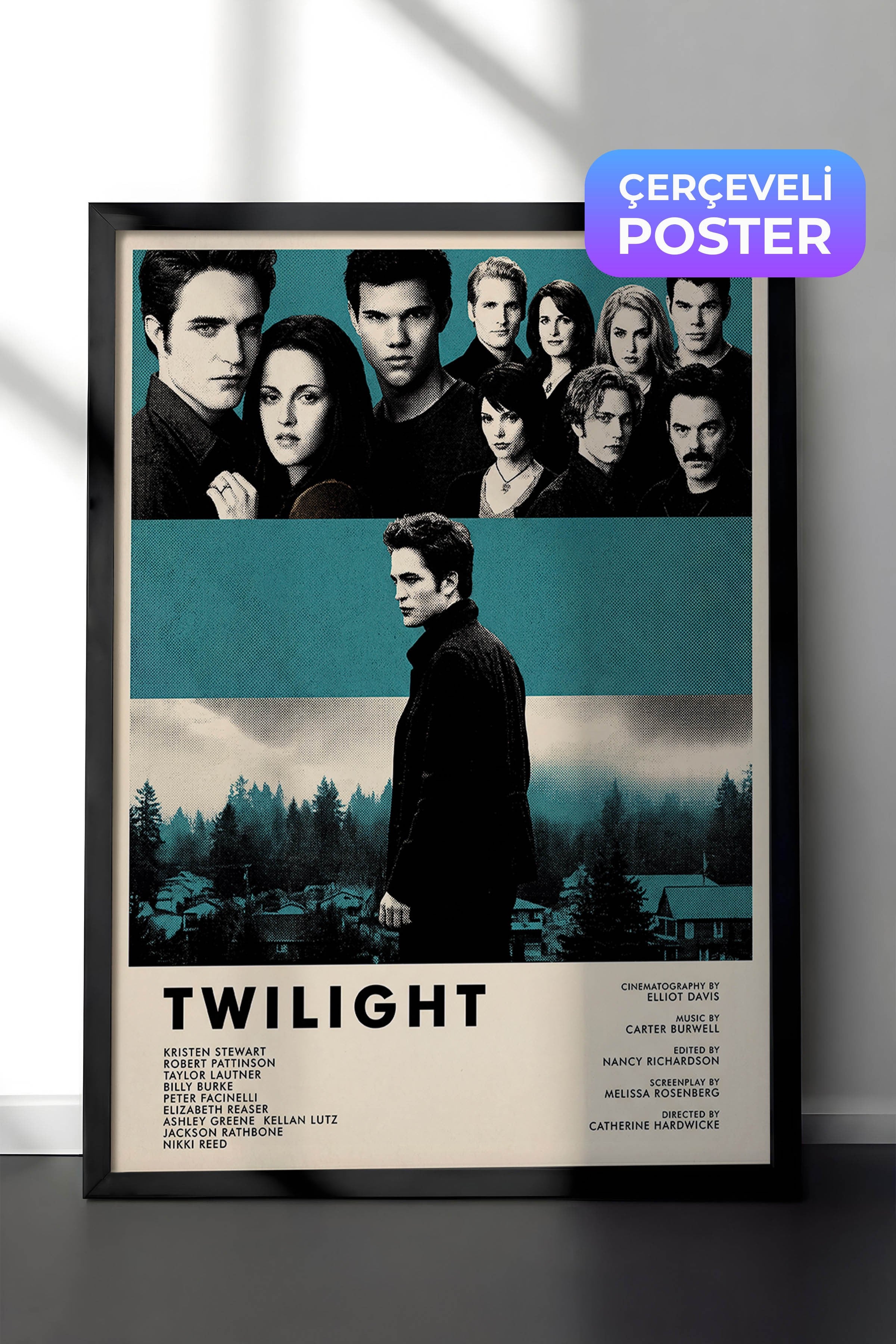 Twilight Siyah Çerçeveli Poster, Sinema ve Dizi Tablo, Film Dizi Afişleri NO:112816