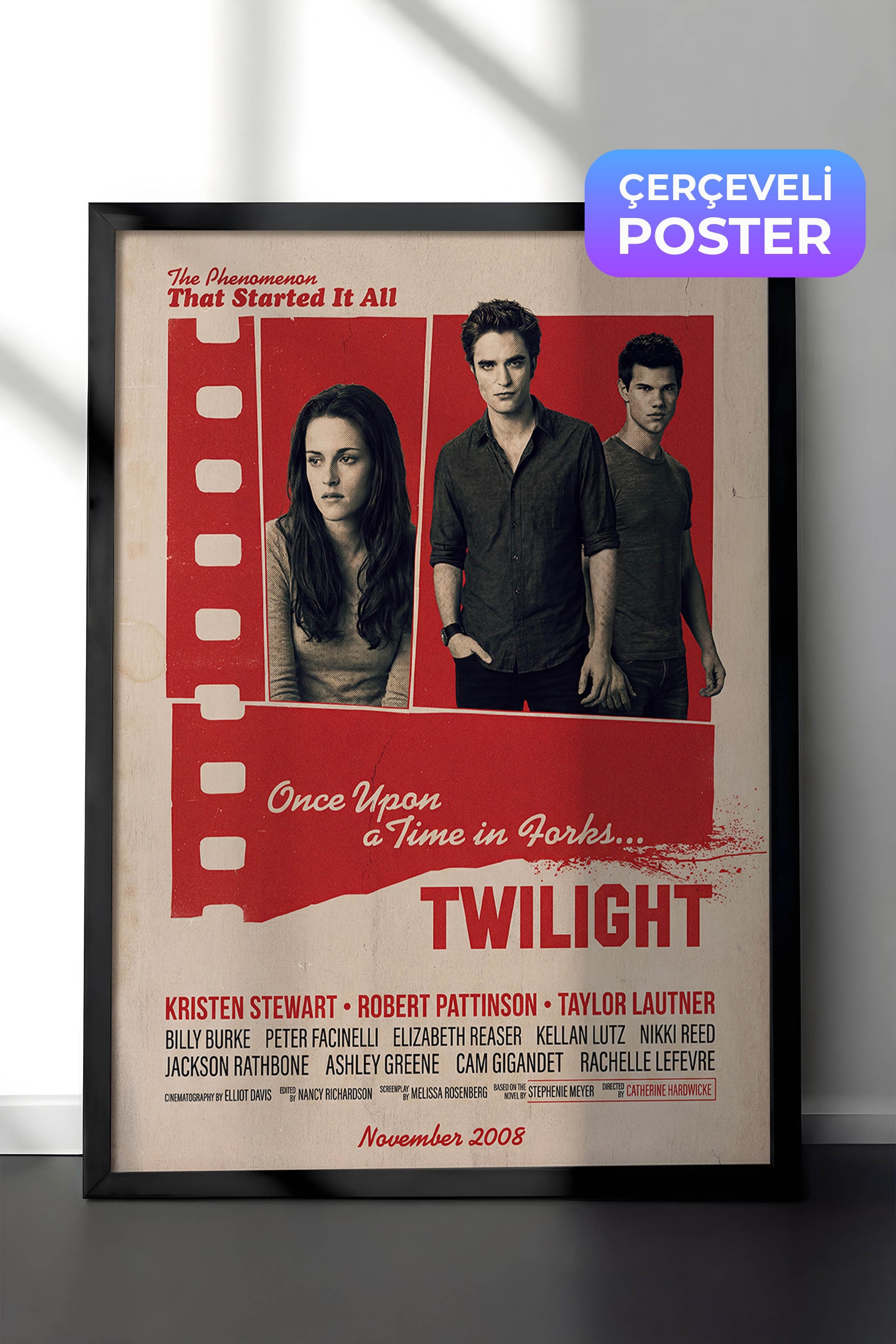 Twilight Siyah Çerçeveli Poster, Sinema ve Dizi Tablo, Film Dizi Afişleri NO:112895