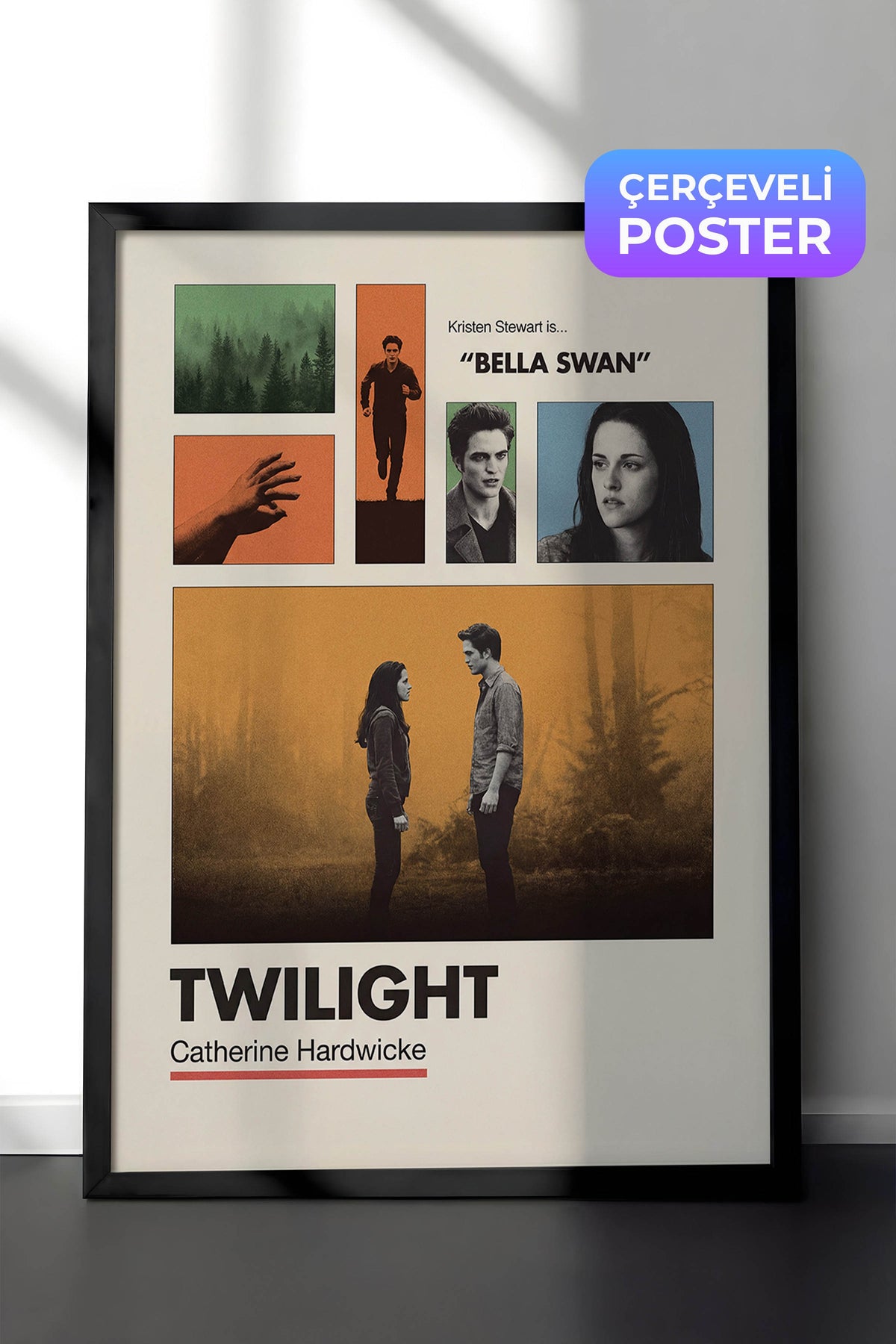 Twilight Siyah Çerçeveli Poster, Sinema ve Dizi Tablo, Film Dizi Afişleri NO:112946