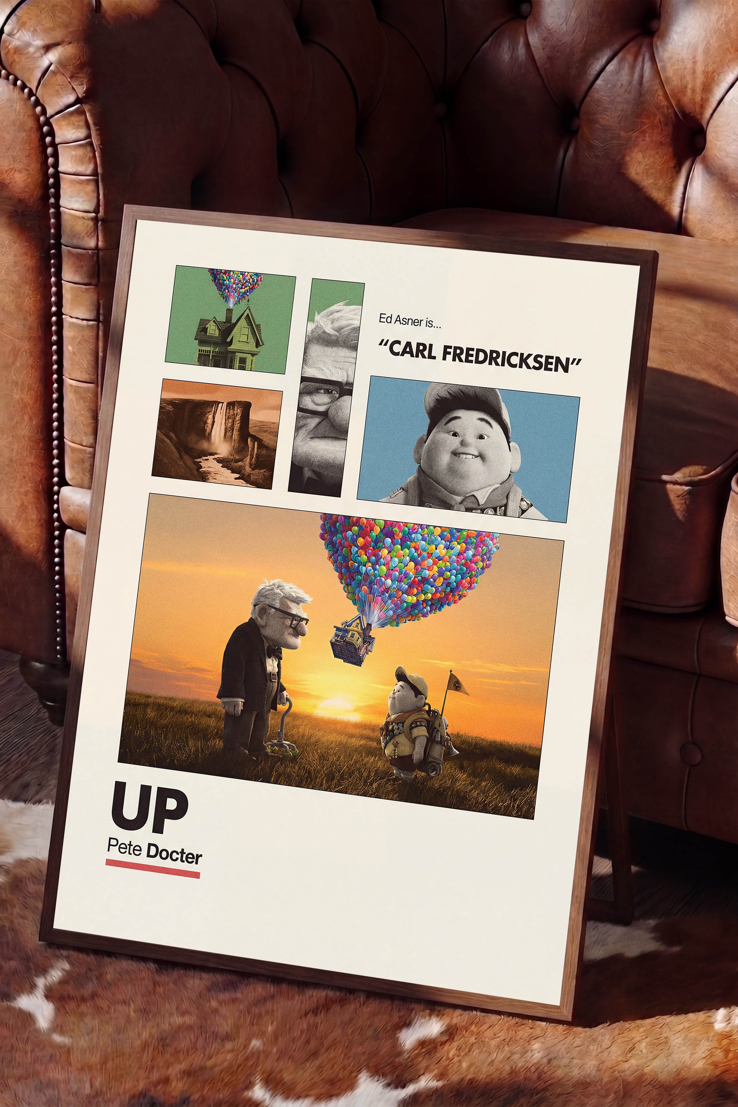 Up Kahverengi Çerçeveli Poster, Sinema ve Dizi Tablo, Film Dizi Afişleri NO:112948