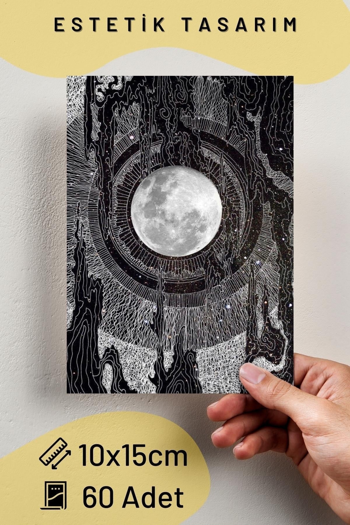 Uzay Poster Seti - Kolaj Seti - Oda Dekoru - Duvar Posteri - Yapışkanlı - Duvar Dekoru - 60 Adet