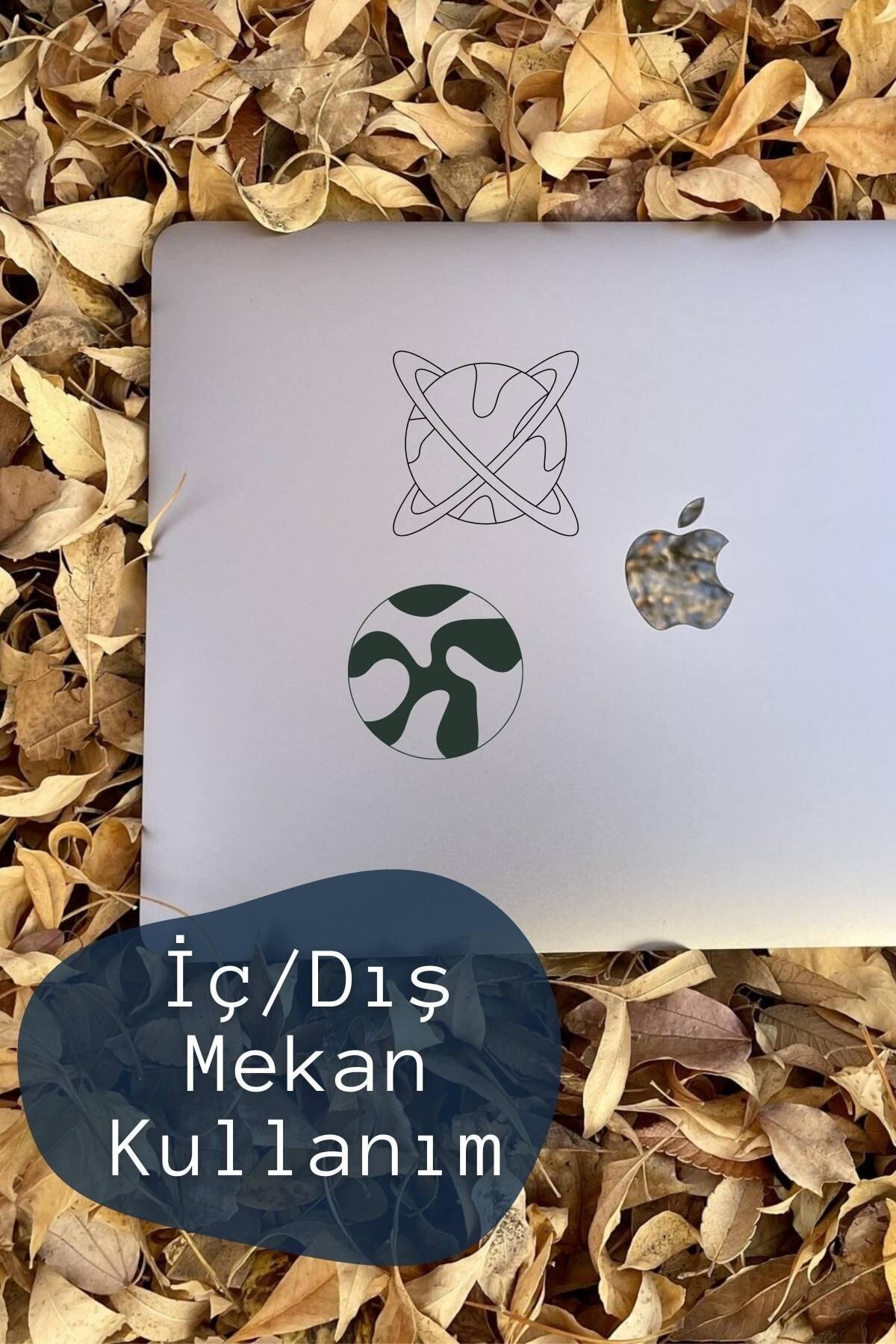 Uzay Temalı Sticker Seti - 12 Adet Etiket Seti- Telefon, Tablet, Defter Laptop Uyumlu Etiket