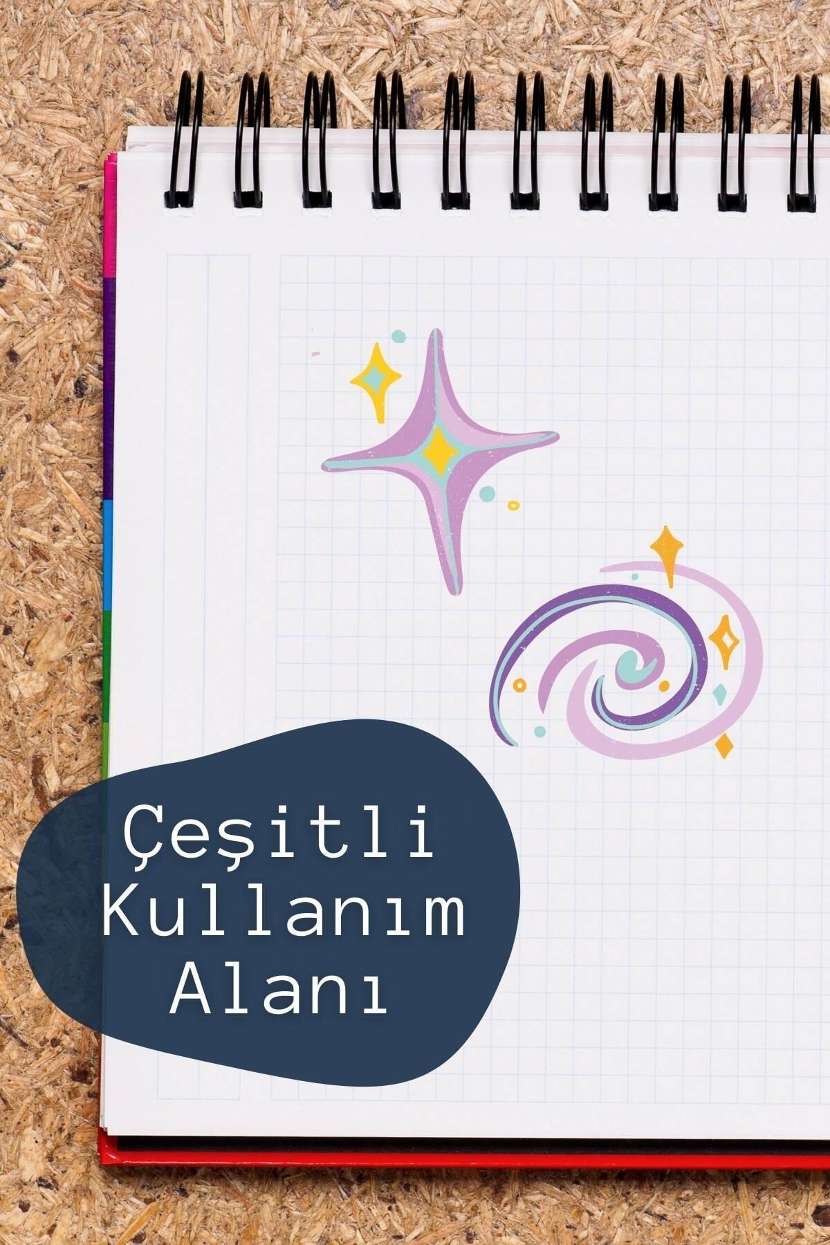 Uzay Temalı Sticker Seti - 13 Adet Etiket Seti- Telefon, Tablet, Defter Laptop Uyumlu Etiket