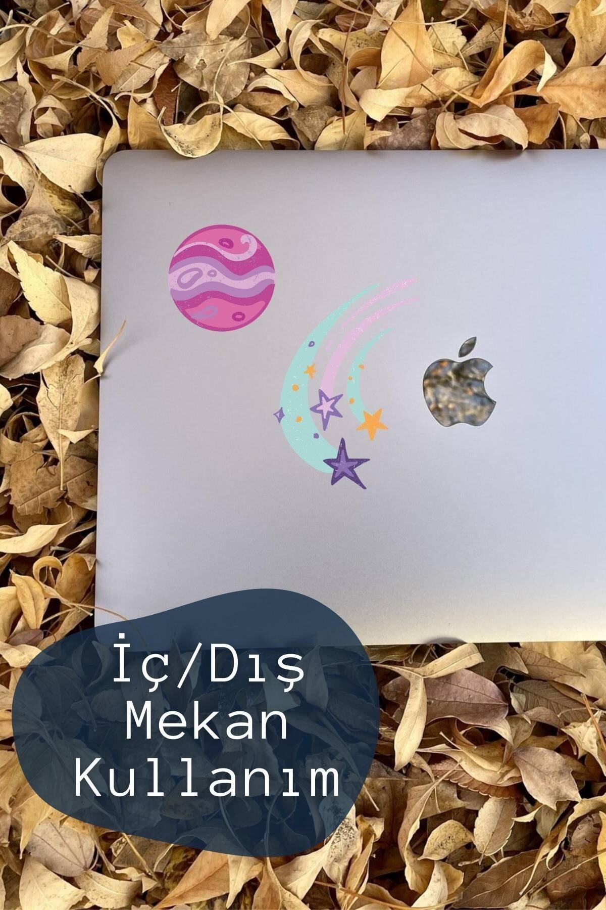 Uzay Temalı Sticker Seti - 13 Adet Etiket Seti- Telefon, Tablet, Defter Laptop Uyumlu Etiket