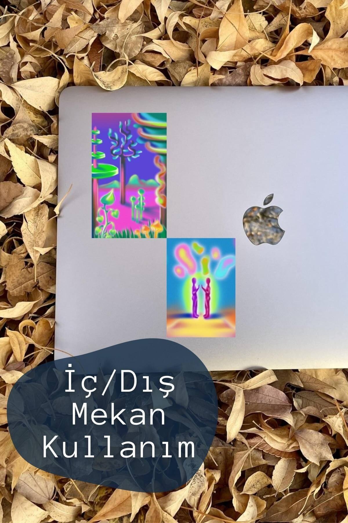 Uzay Temalı Sticker Seti - 5 Adet Etiket Seti- Telefon, Tablet, Defter Laptop Uyumlu Etiket