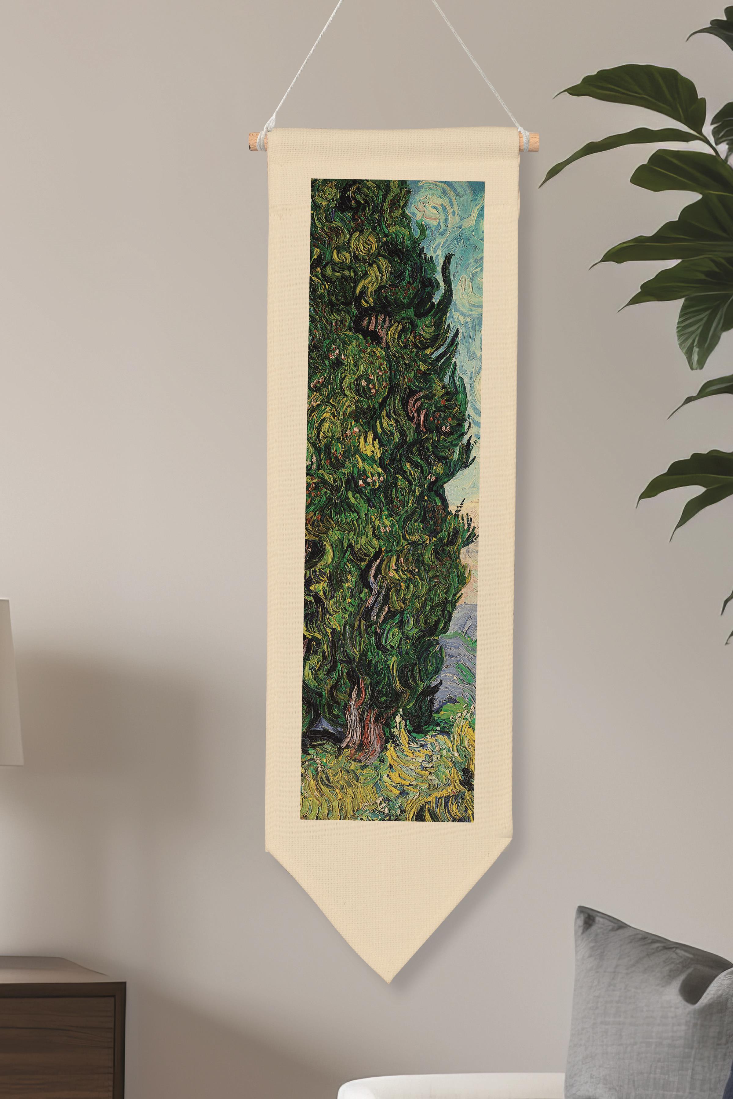 Van Gogh Duvar Halısı, Sanat Serisi Dekor, 100cm Kanvas Flama Askılı Duvar Örtüsü NO:732