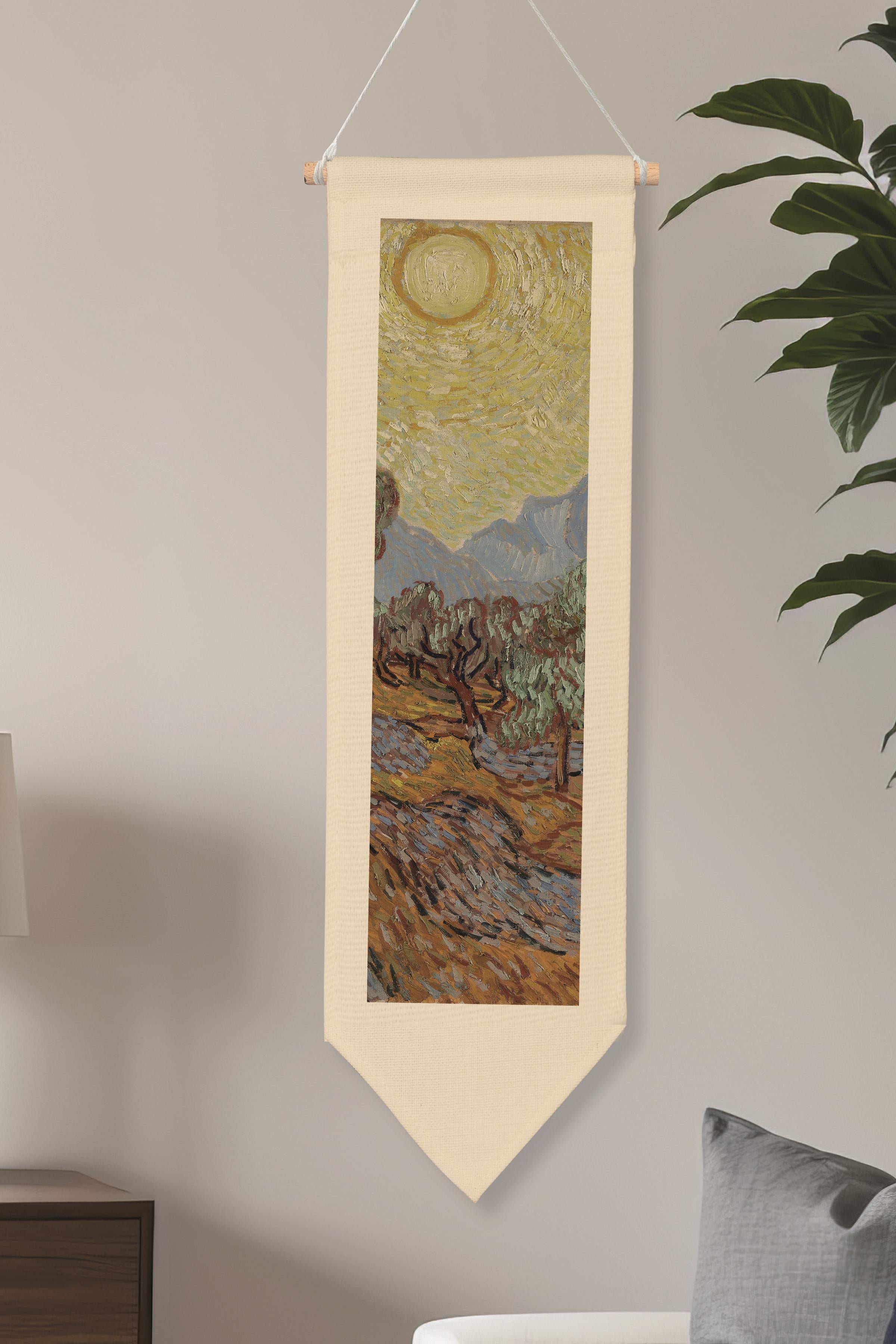 Van Gogh Duvar Halısı, Sanat Serisi Dekor, 100cm Kanvas Flama Askılı Duvar Örtüsü NO:751