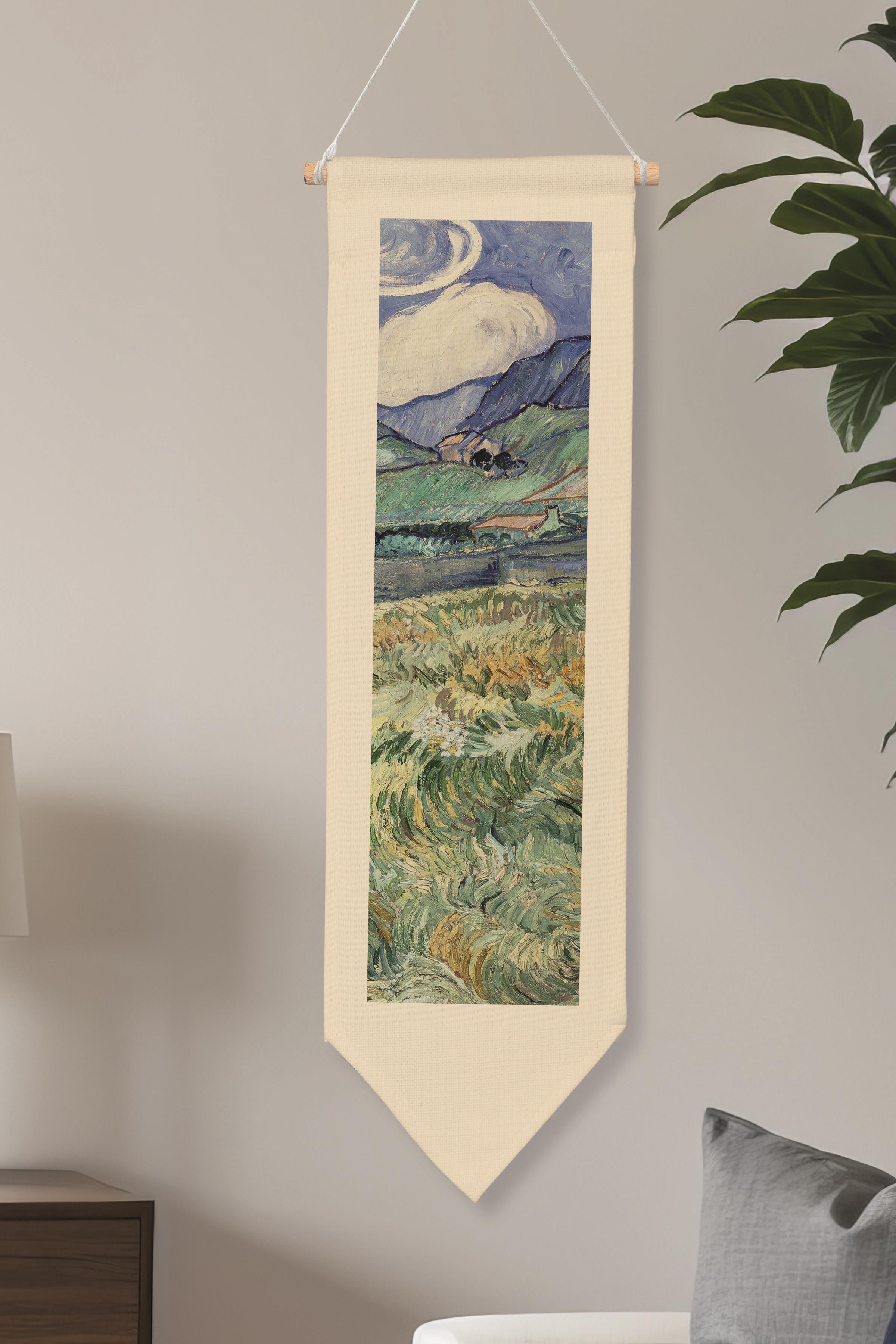 Van Gogh Duvar Halısı, Sanat Serisi Dekor, 100cm Kanvas Flama Askılı Duvar Örtüsü NO:753