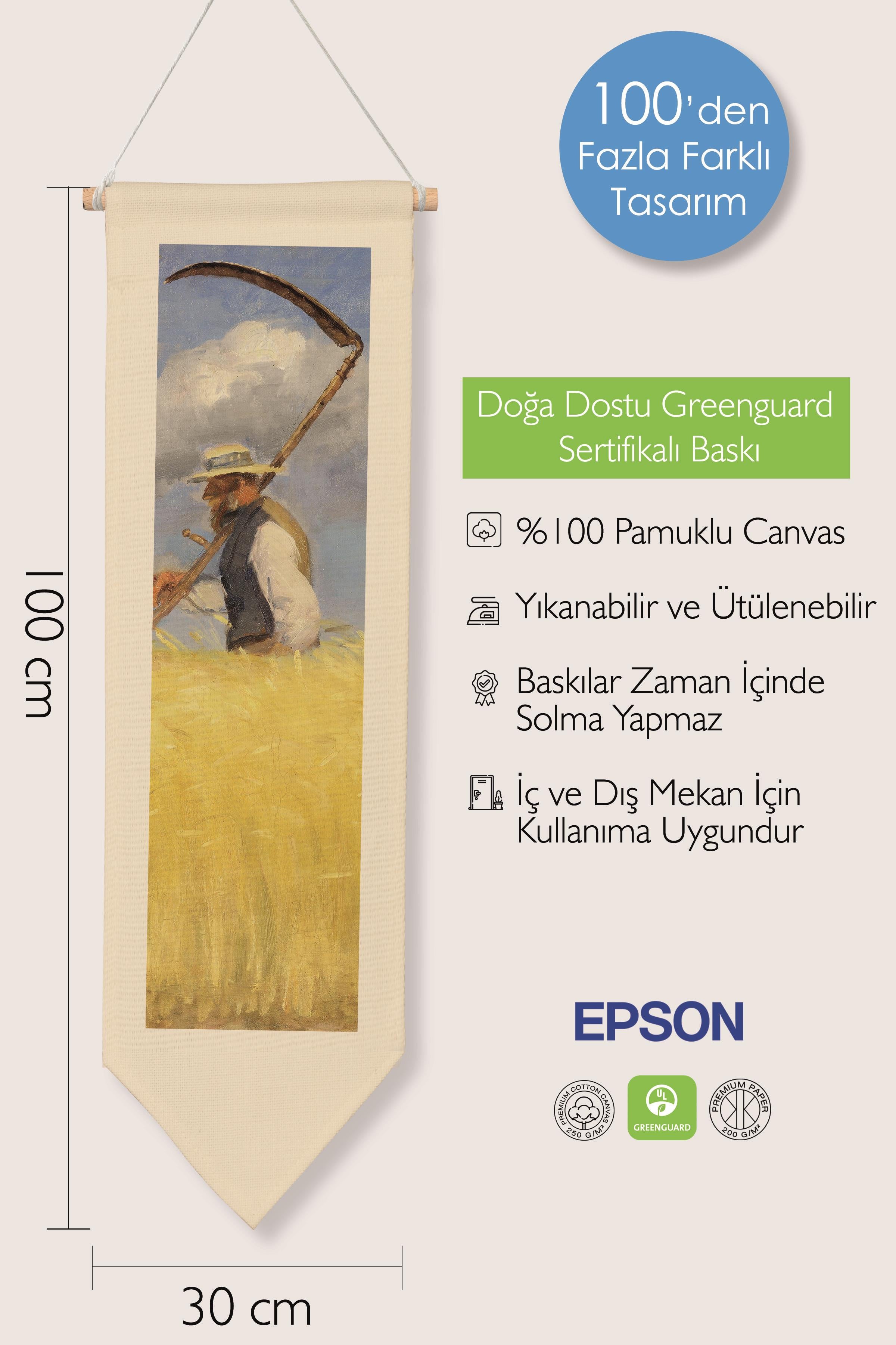 Van Gogh Duvar Halısı, Sanat Serisi Dekor, 100cm Kanvas Flama Askılı Duvar Örtüsü NO:756