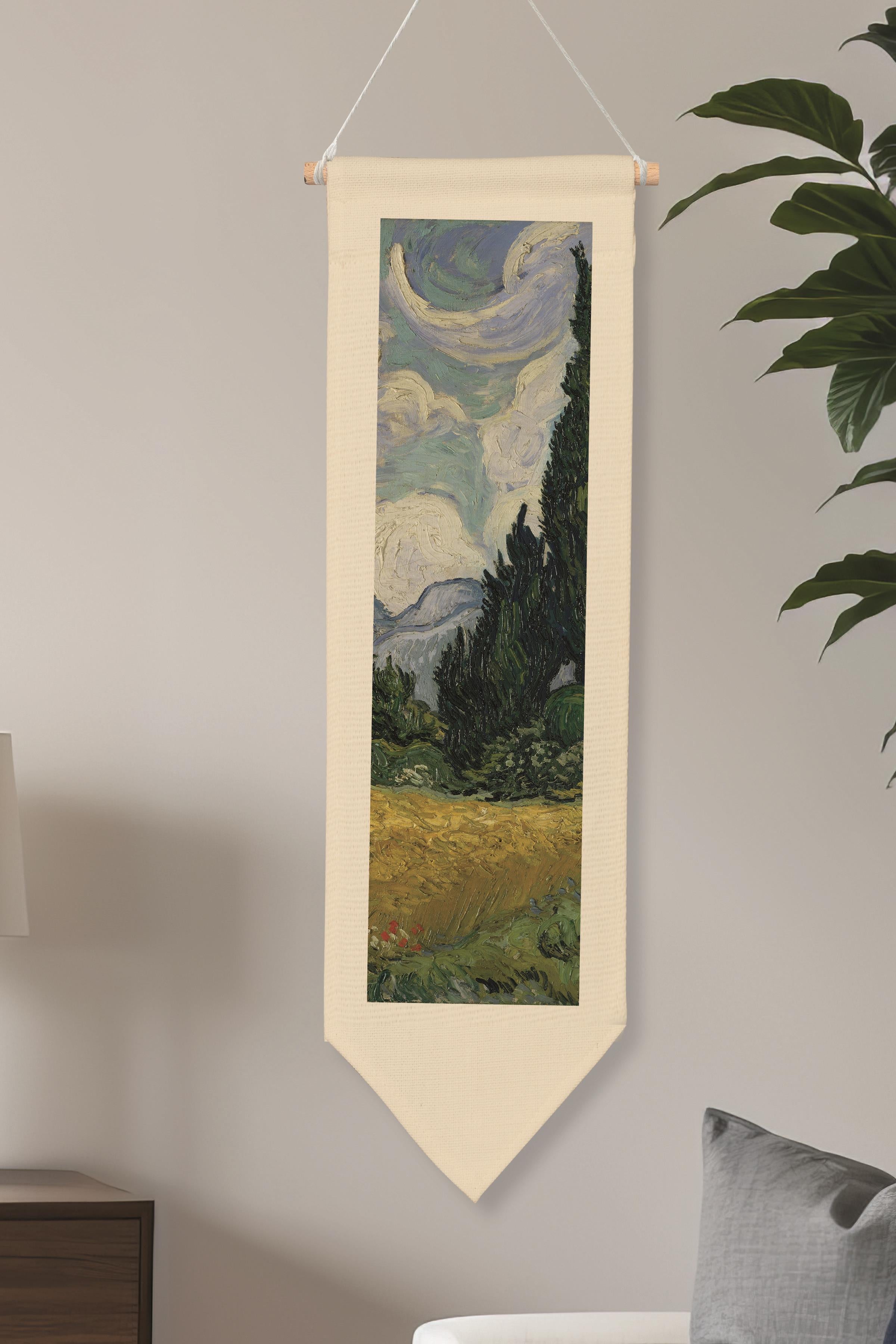 Van Gogh Duvar Halısı, Sanat Serisi Dekor, 100cm Kanvas Flama Askılı Duvar Örtüsü NO:758