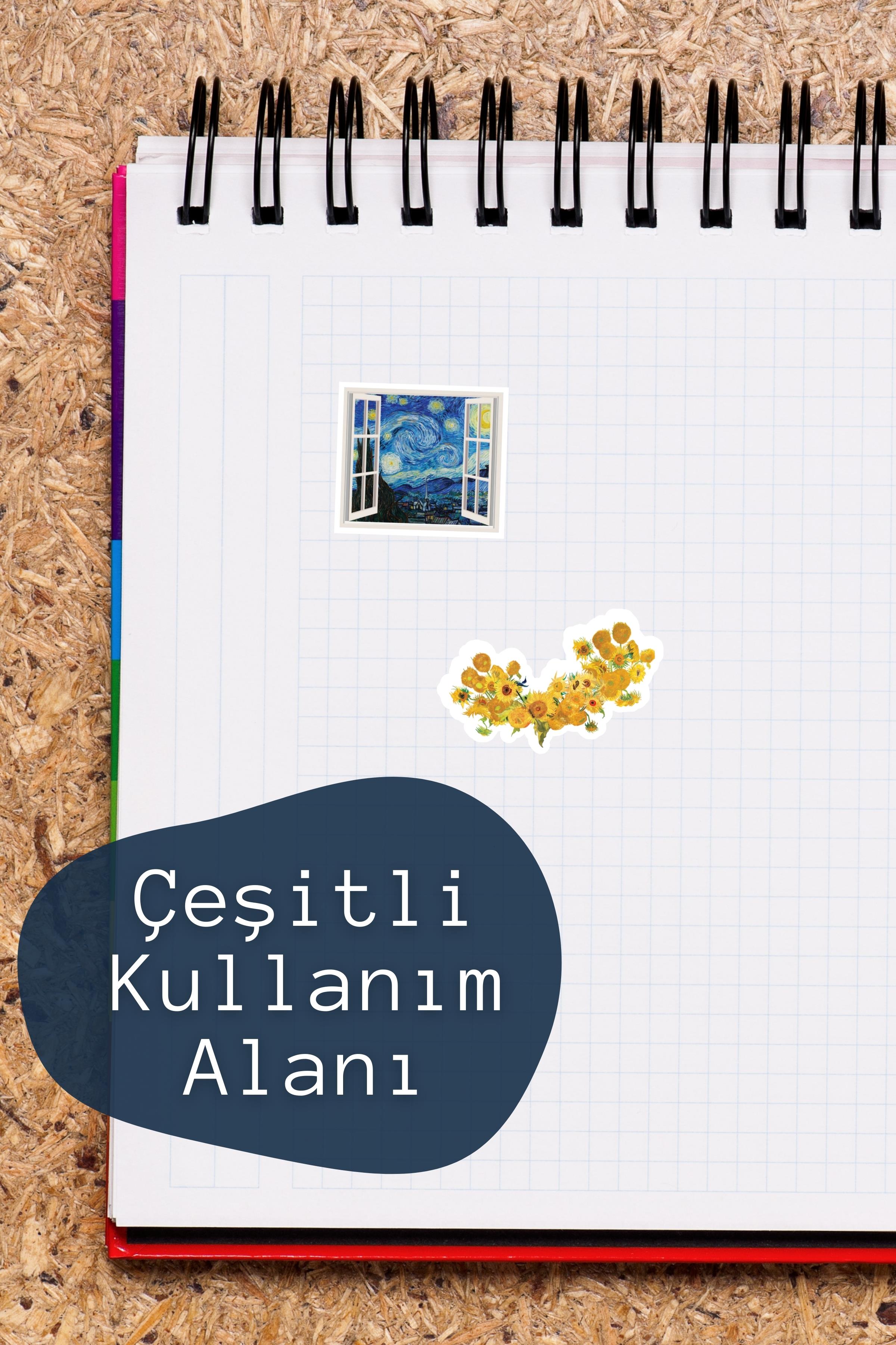 Van Gogh Etiket Seti, Büyük Boy, 8 Adet Su Geçirmez, Vintage Sticker, Laptop, Telefon, Valiz Uyumlu