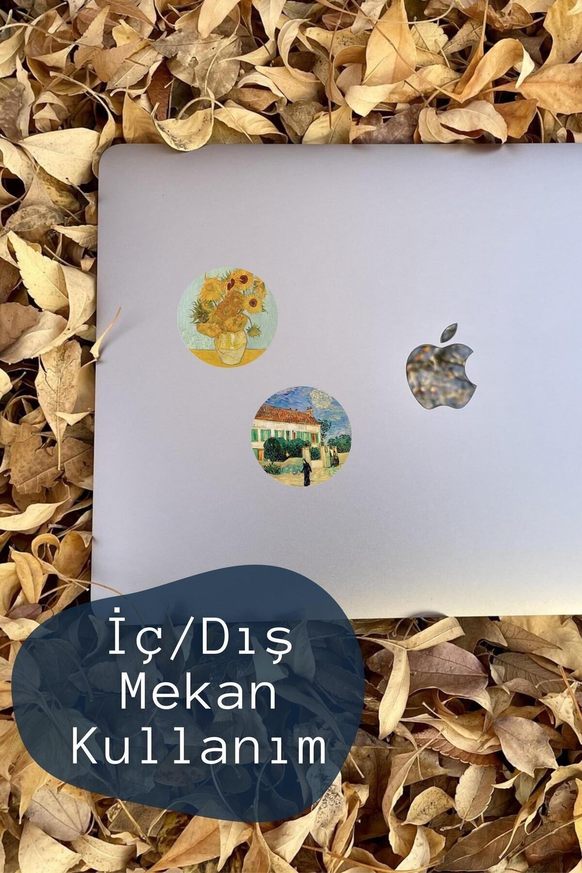 Van Gogh Temalı Sticker Seti - 12 Adet Etiket Seti- Telefon, Tablet, Defter Laptop Uyumlu Etiket