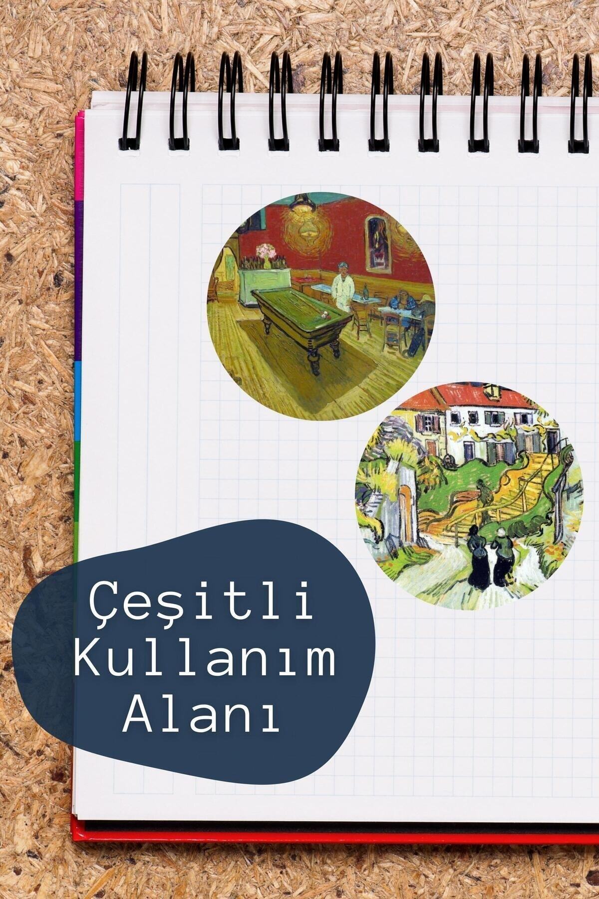 Van Gogh Temalı Sticker Seti - 6 Adet Etiket Seti- Telefon, Tablet, Defter Laptop Uyumlu Etiket