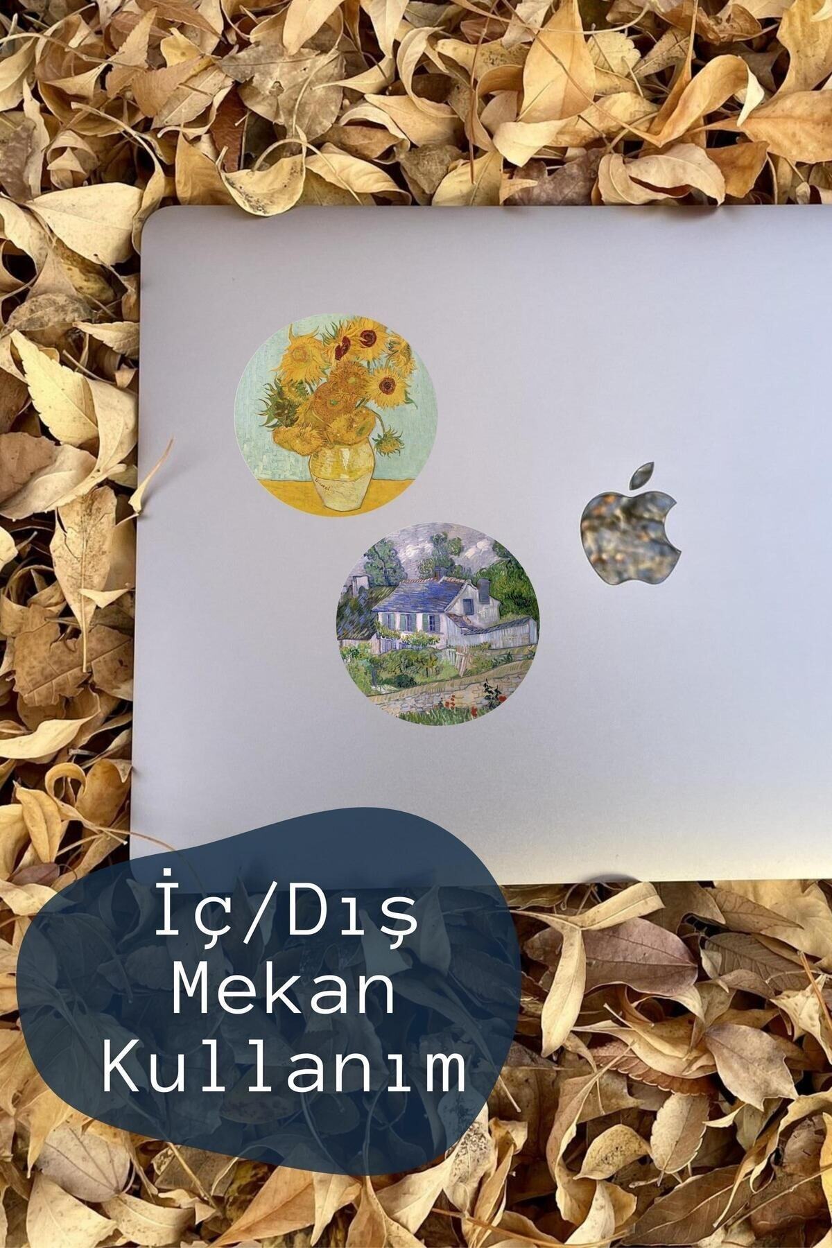 Van Gogh Temalı Sticker Seti - 6 Adet Etiket Seti- Telefon, Tablet, Defter Laptop Uyumlu Etiket