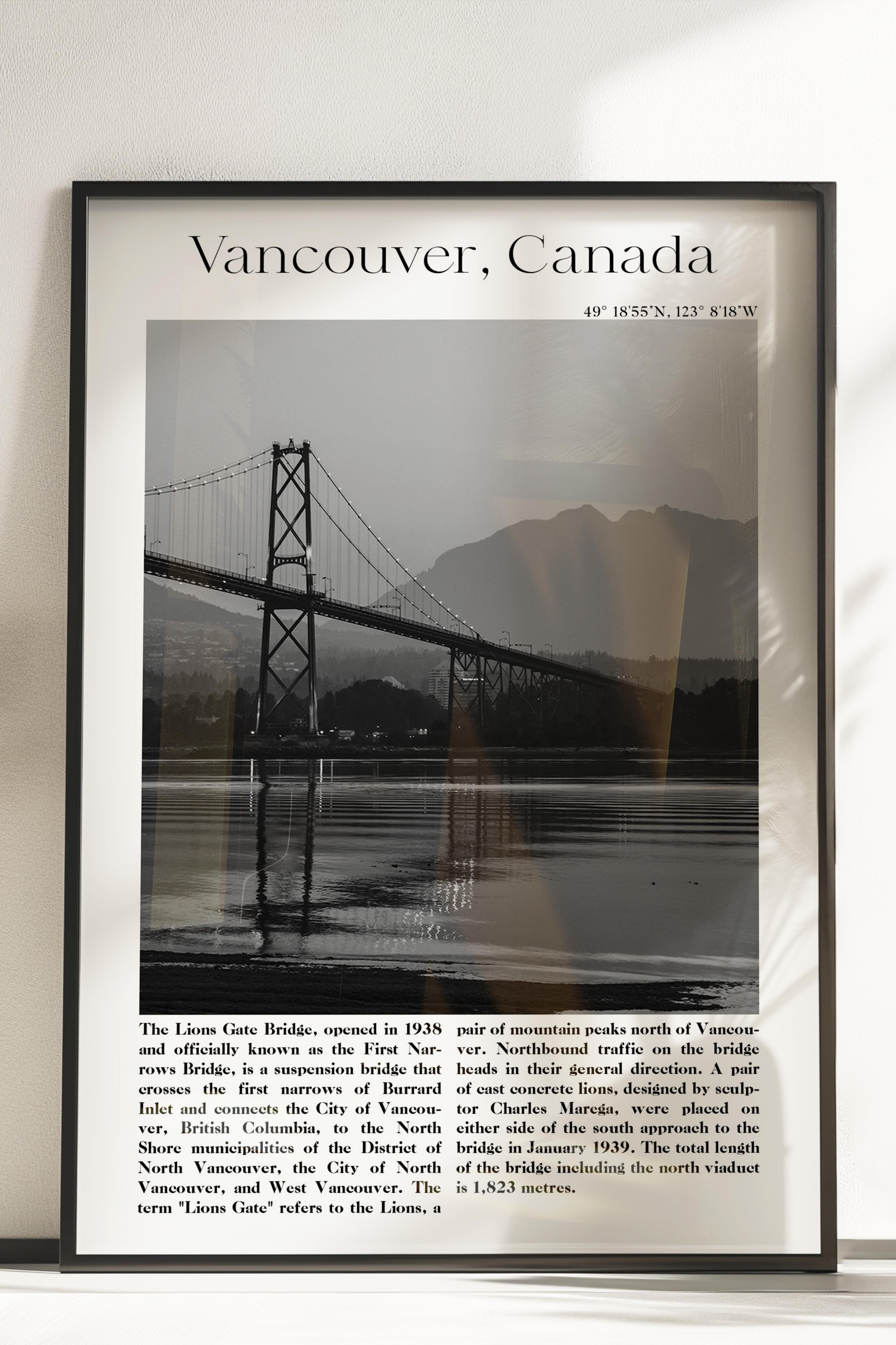 Vancouver - Kanada, Şehir Temalı Poster, Çerçevesiz Duvar Posteri, NO:30046