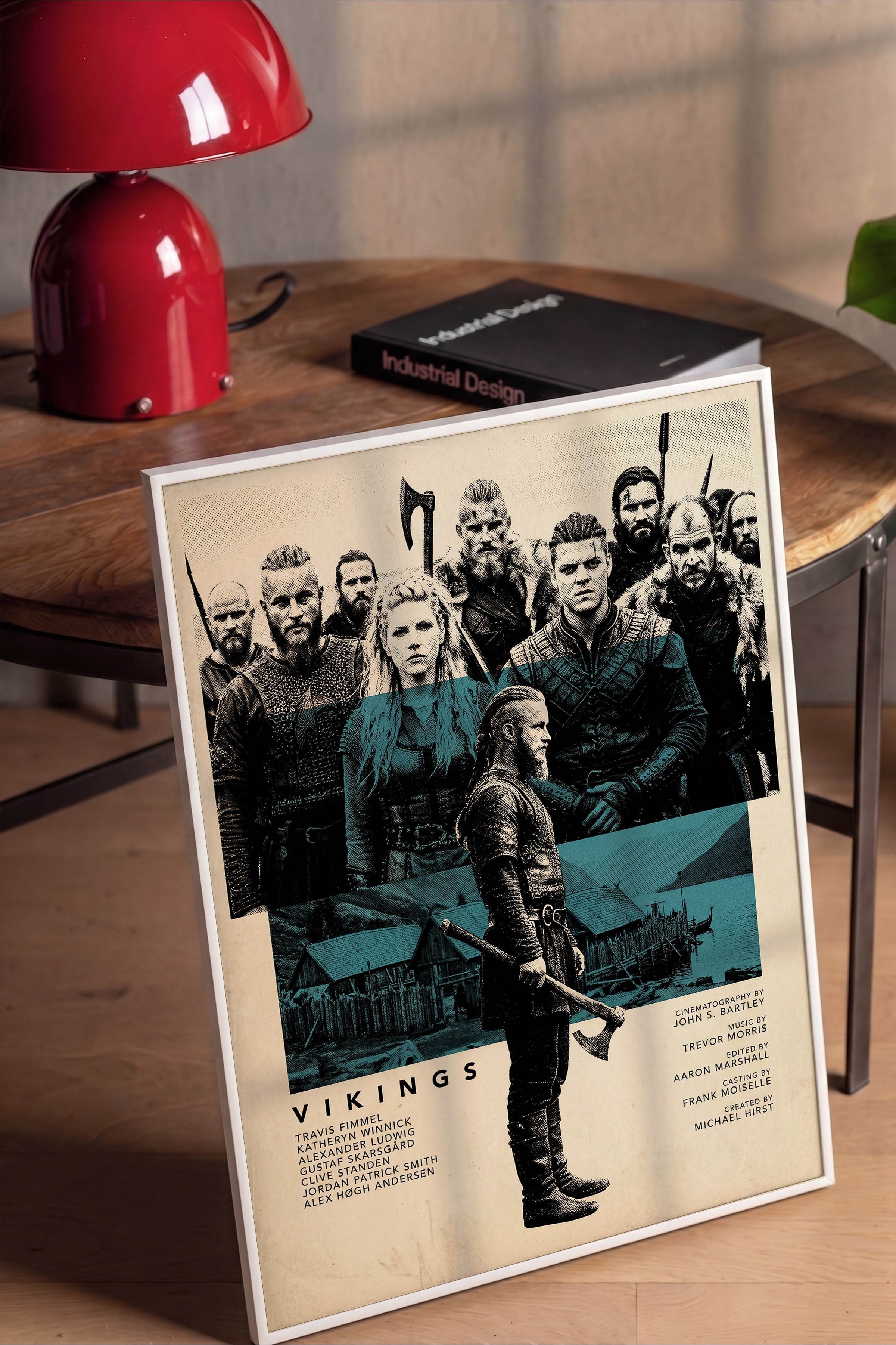 Vikings Beyaz Çerçeveli Poster, Sinema ve Dizi Tablo, Film Dizi Afişleri NO:112787