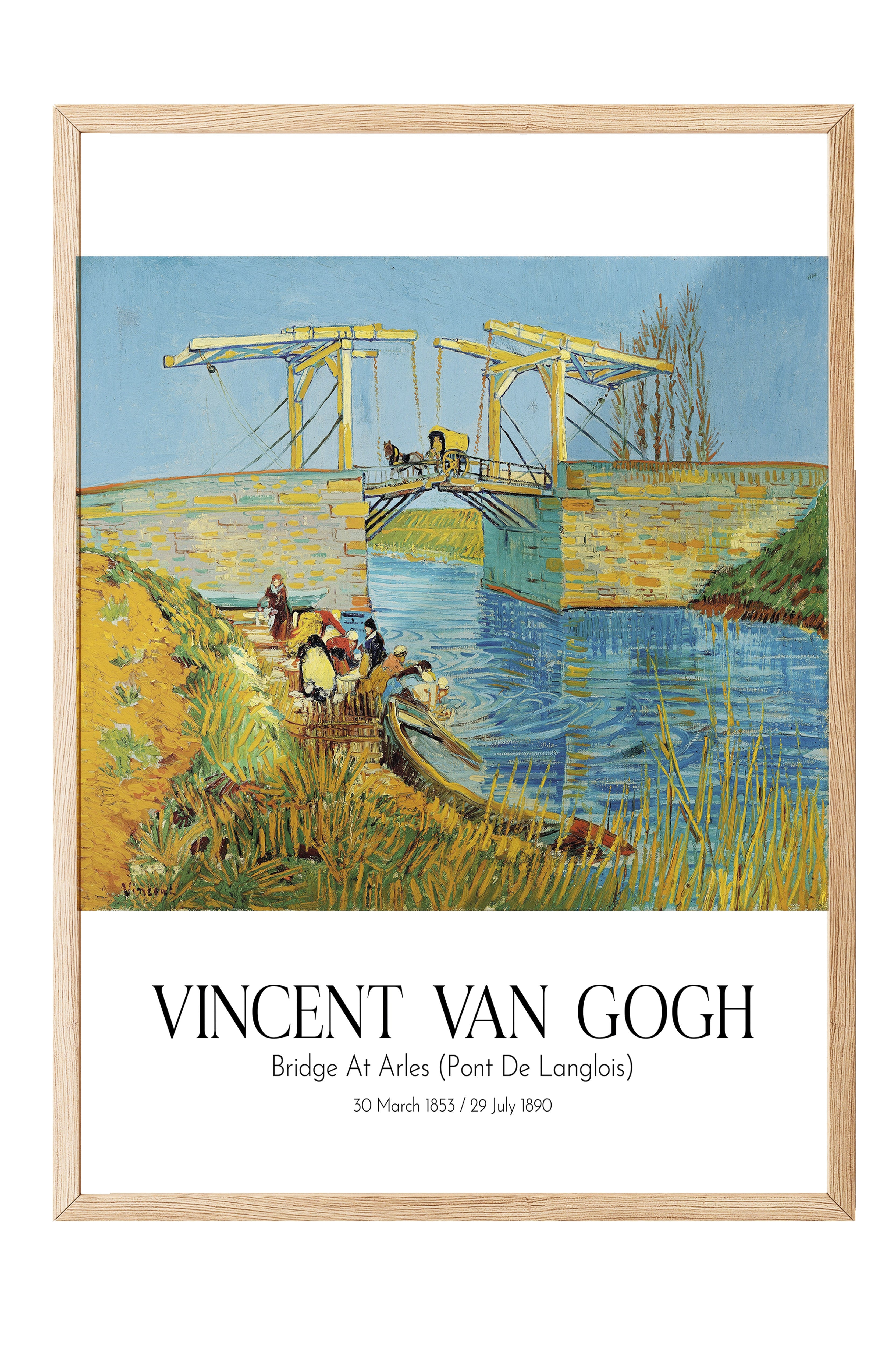 Vincent Van Gogh - Bridge At Arles (Pont De Langlois), Ahşap Çerçeveli Tablo, Sanat Serisi NO:110597