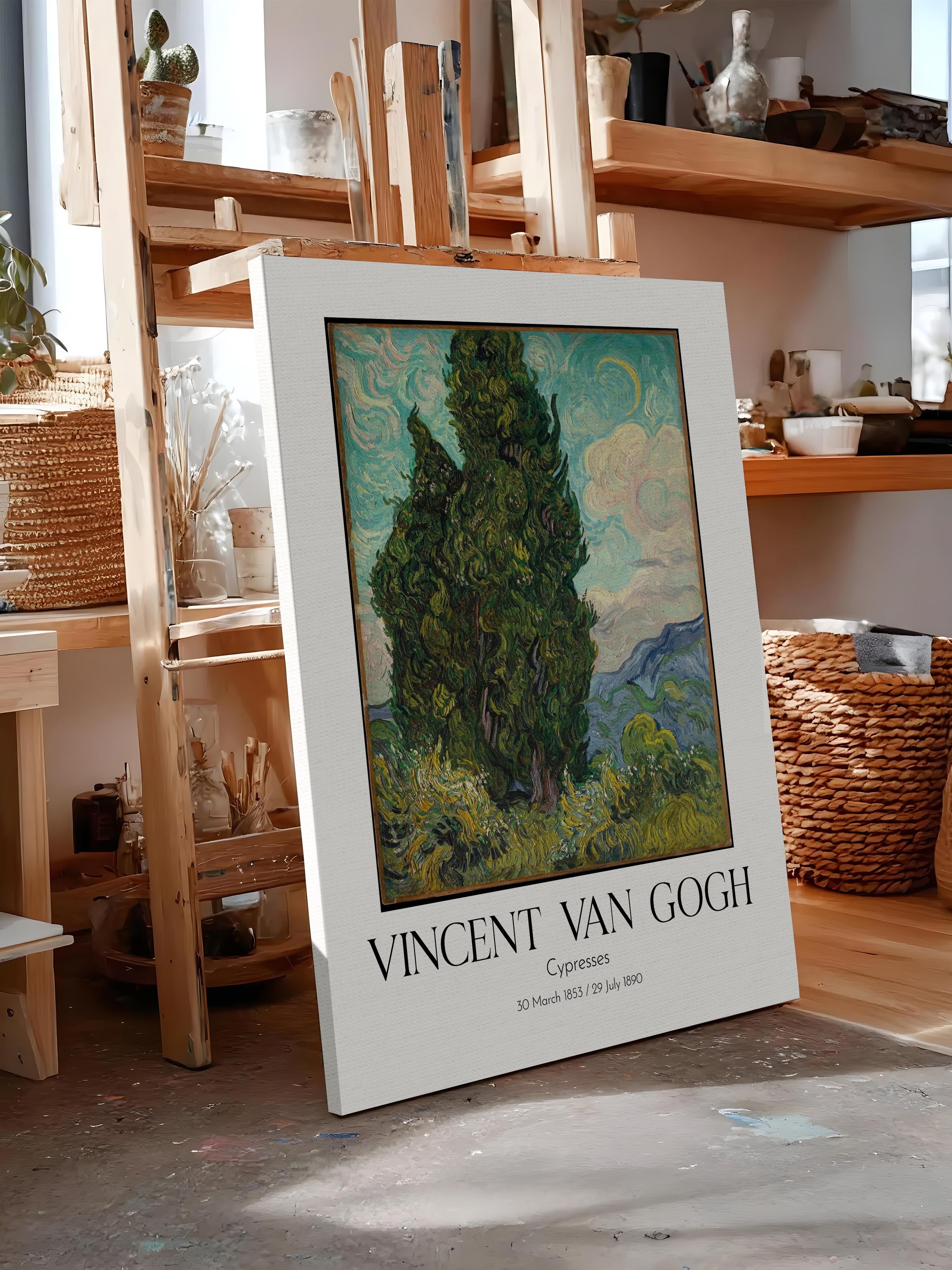 Vincent Van Gogh - Cypresses, Kanvas Tablo, Sanat Serisi NO:110598
